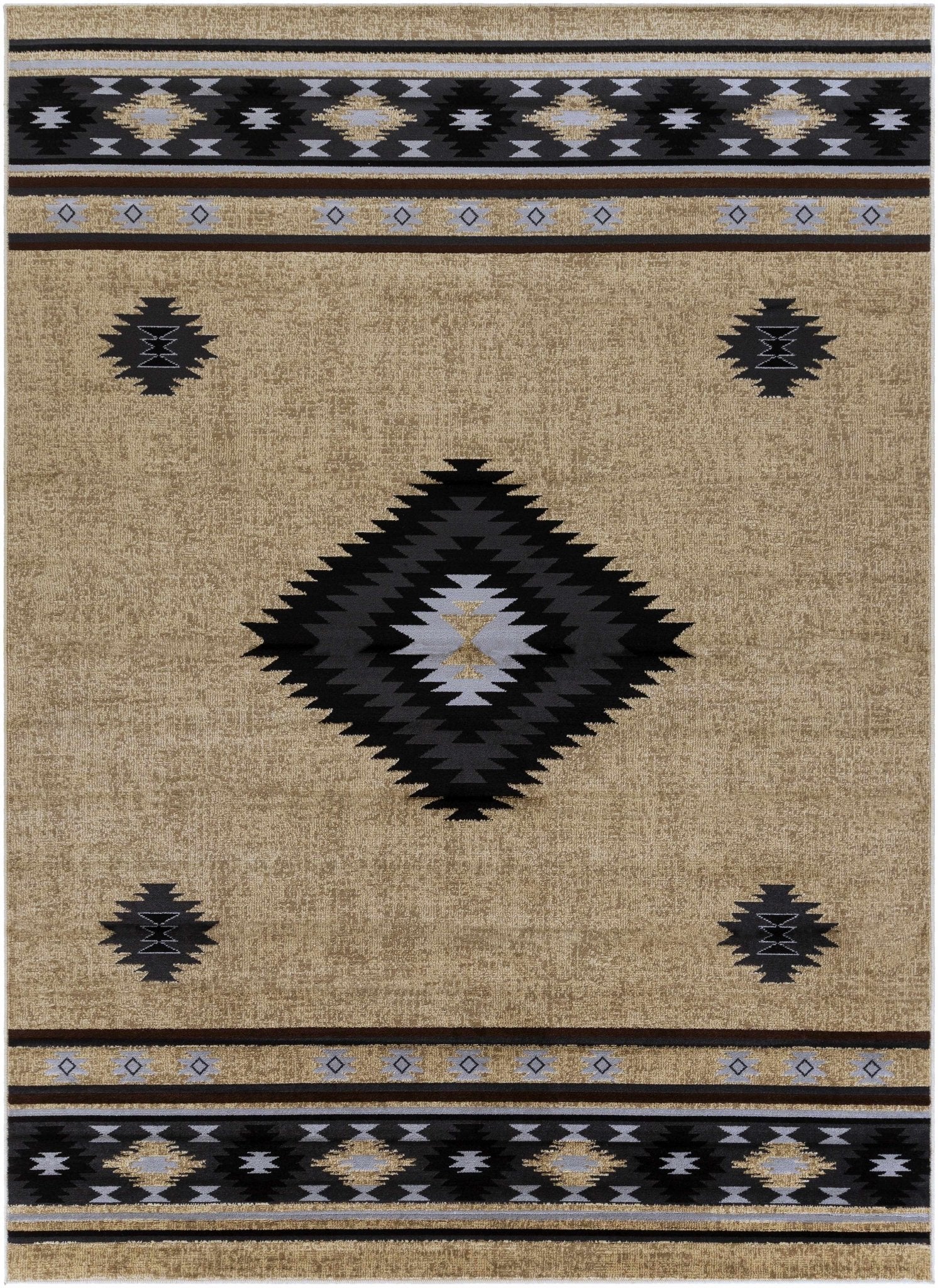 Brown, Black and Light Purple Mamluk Design Multi Size area Rug - Image 11