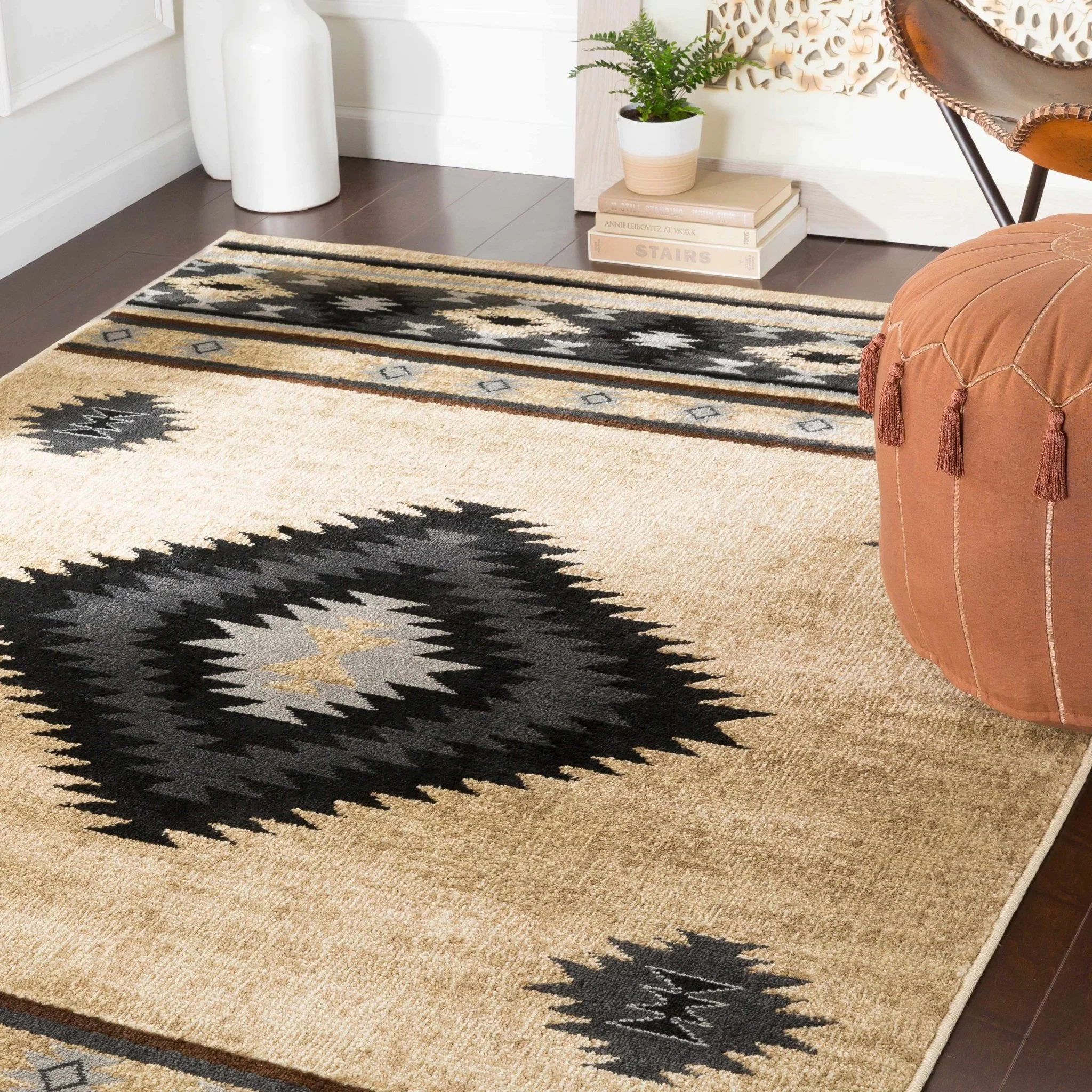 Brown, Black and Light Purple Mamluk Design Multi Size area Rug - Image 12