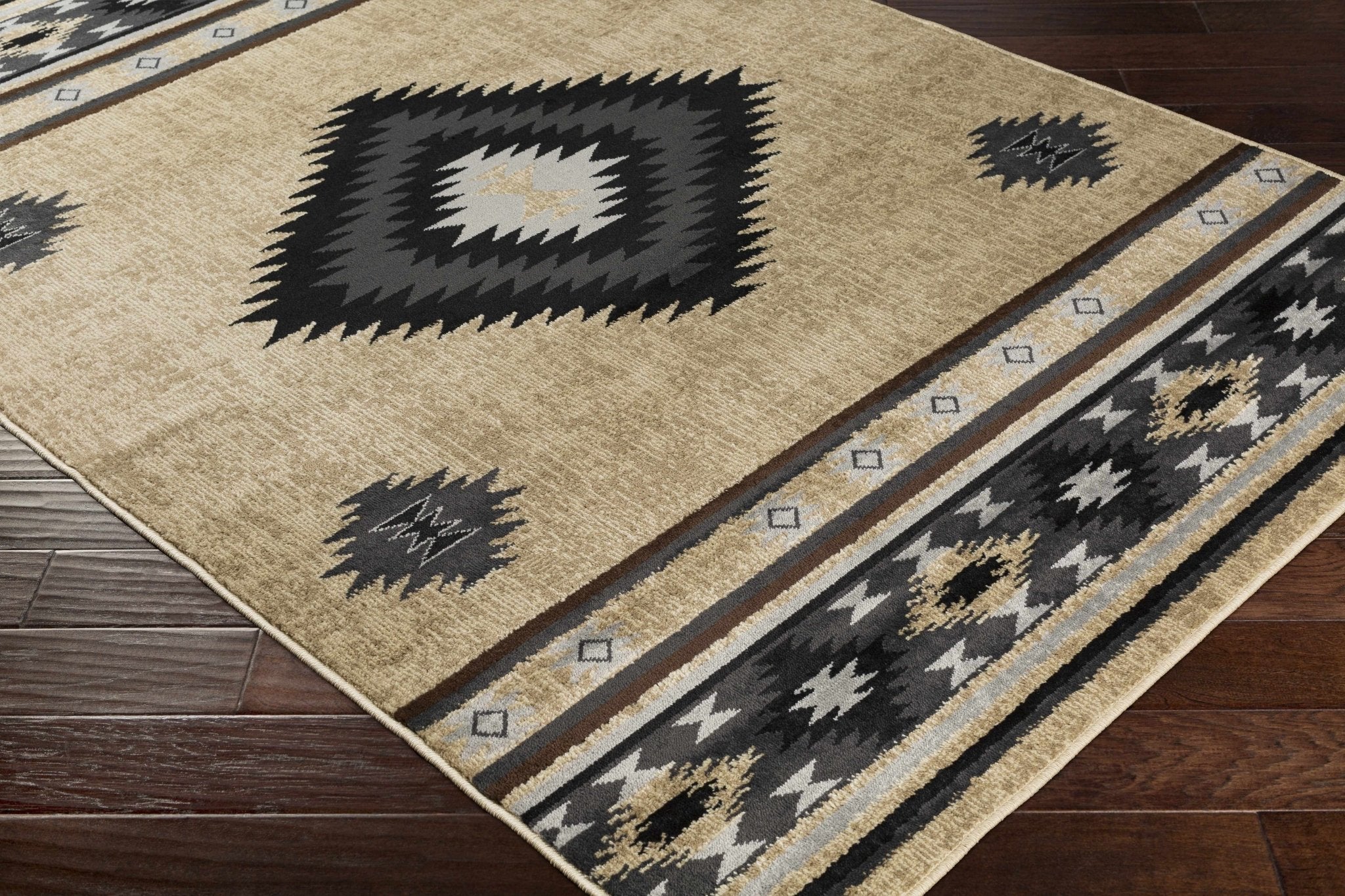 Brown, Black and Light Purple Mamluk Design Multi Size area Rug - Image 8