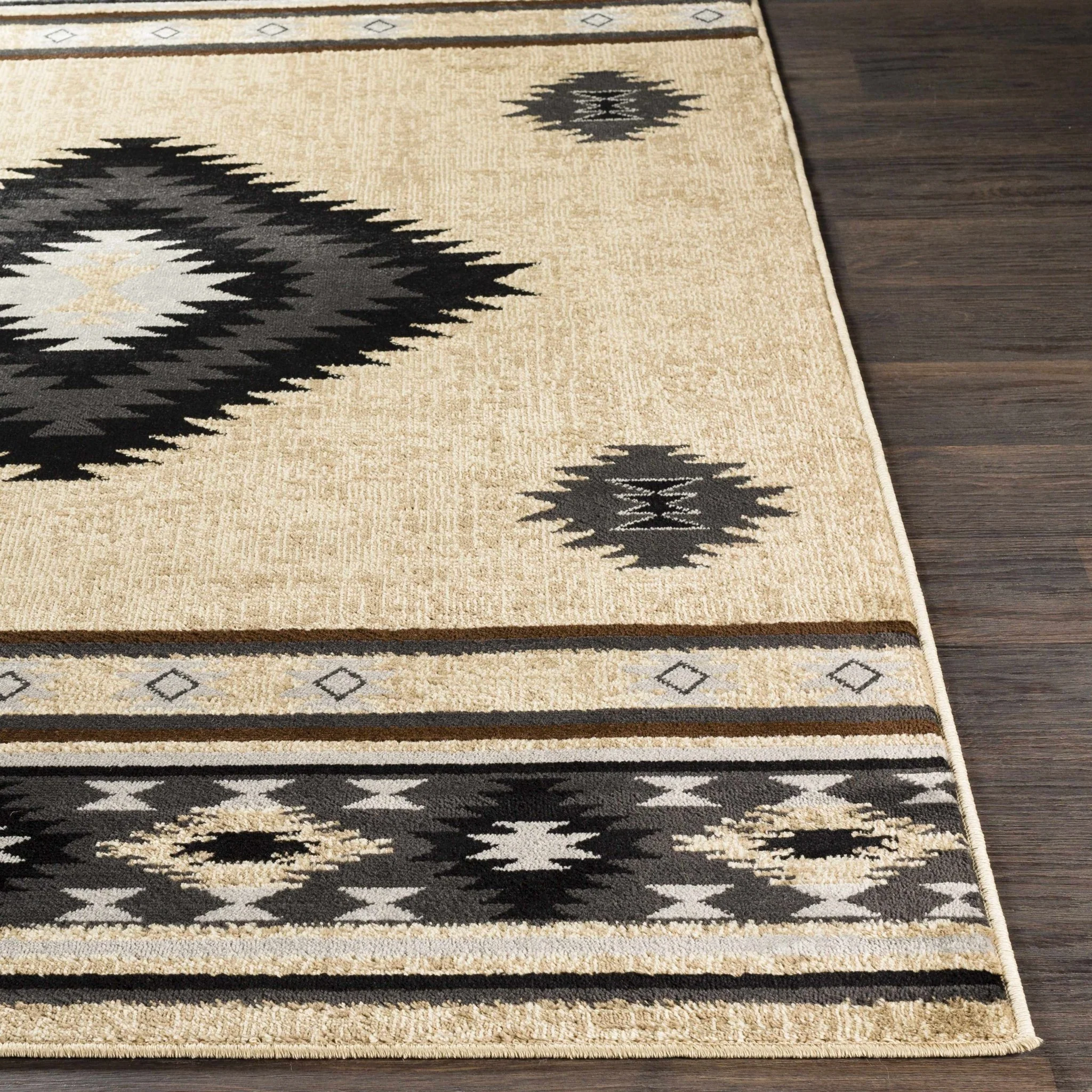 Brown, Black and Light Purple Mamluk Design Multi Size area Rug - Image 9