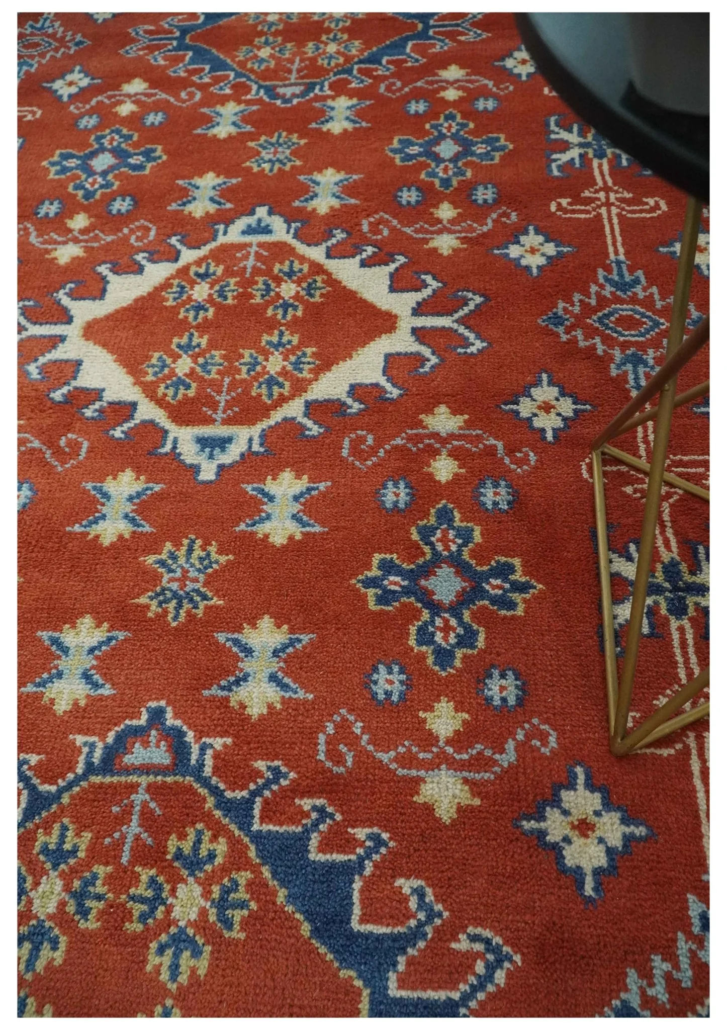 Brown, Blue and Beige Traditional Oriental Hand Knotted Multi Size Wool Area Rug - Image 3