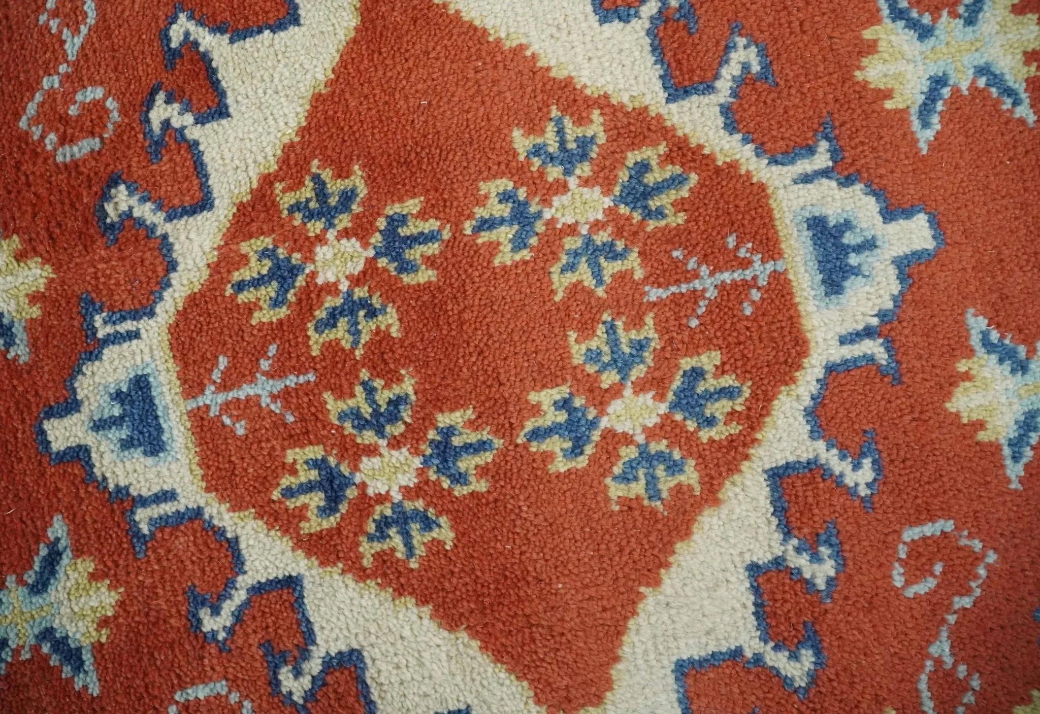 Brown, Blue and Beige Traditional Oriental Hand Knotted Multi Size Wool Area Rug - Image 5