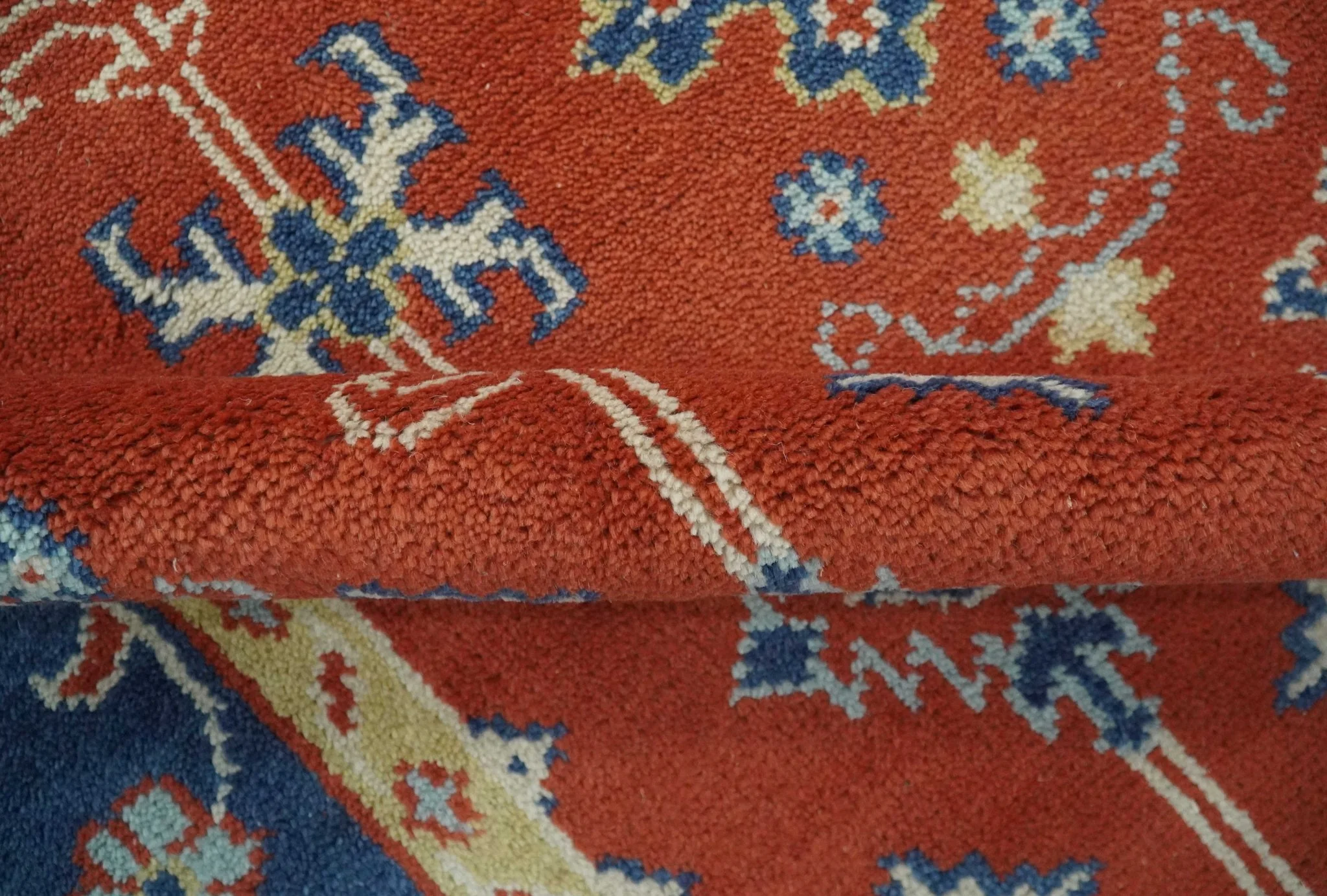 Brown, Blue and Beige Traditional Oriental Hand Knotted Multi Size Wool Area Rug - Image 7