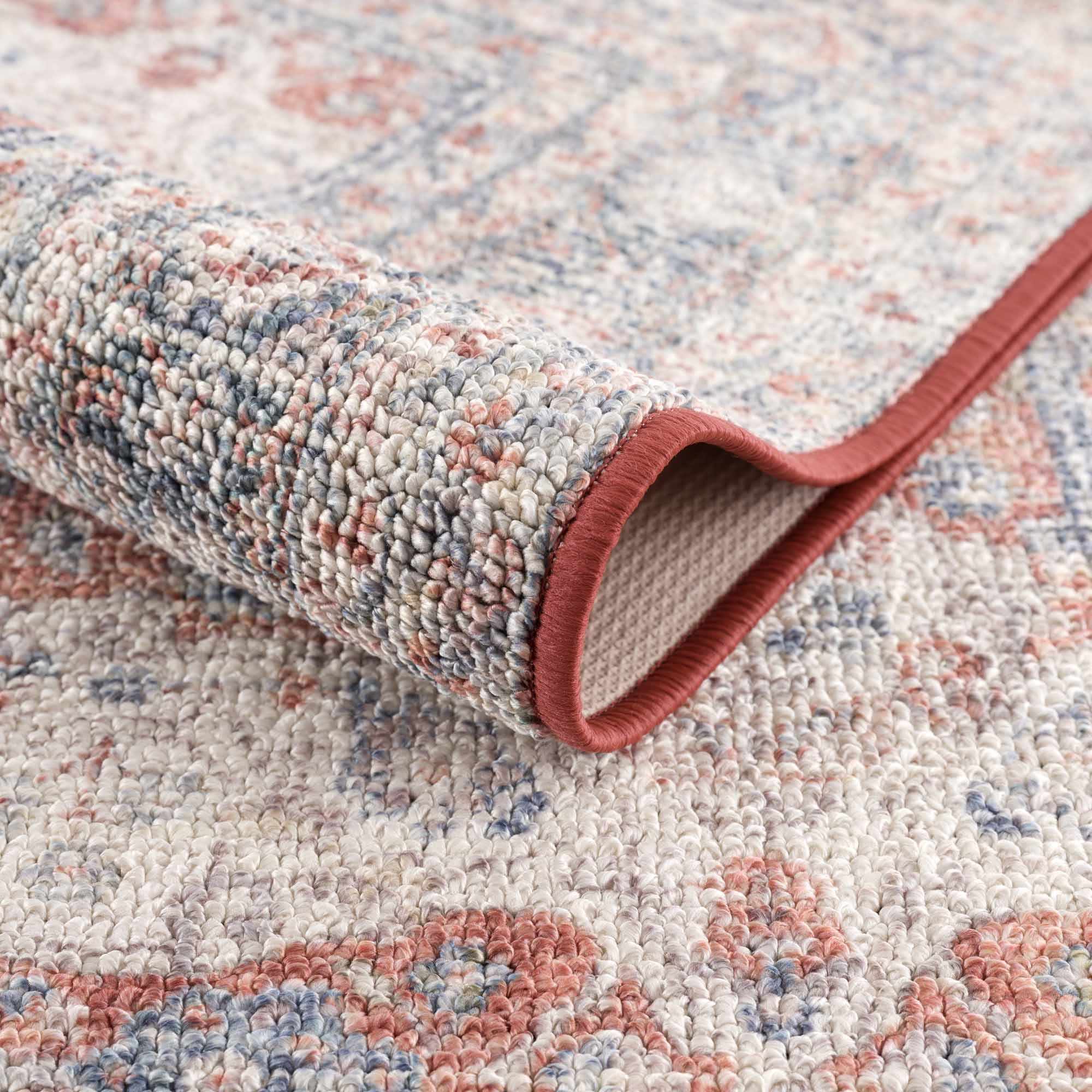 Brown, Blue, Silver and Green Traditional Design With Rubber Backing Washable Area Rug - Image 7