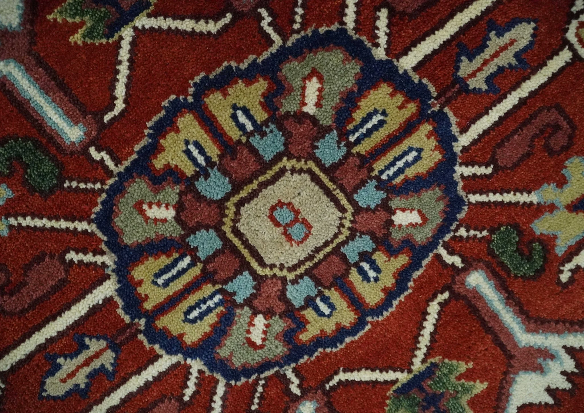 Custom Made Traditional Brown, Ivory and Blue Hand knotted Multi Size wool Area Rug - Image 4
