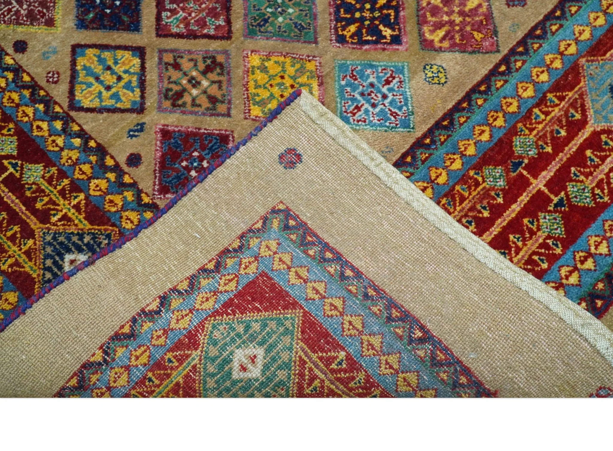 Brown Modern Geometrical Design 8x10 Hand Knotted wool Area Rug - Image 5