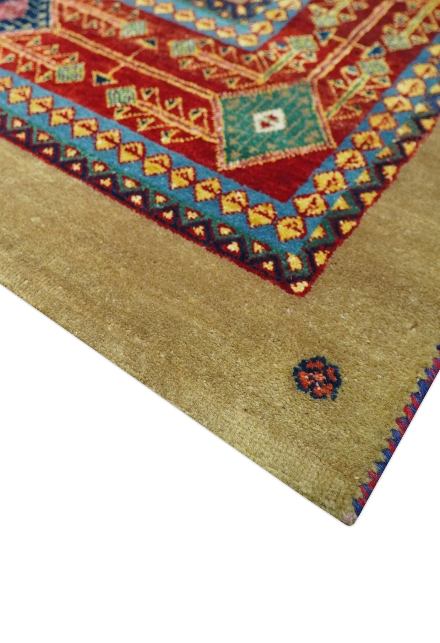 Brown Modern Geometrical Design 8x10 Hand Knotted wool Area Rug - Image 6