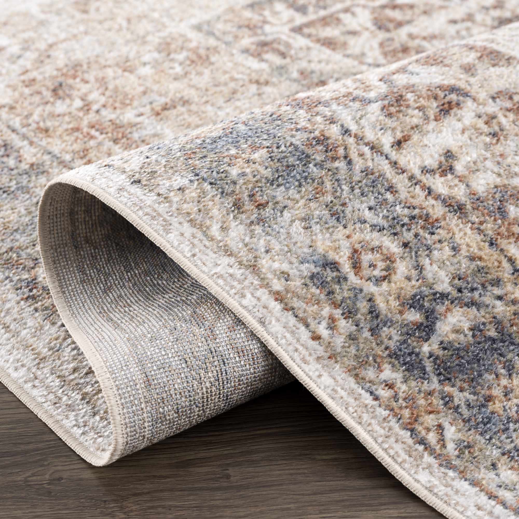 Antique Finish Brown, Silver and Charcoal Traditional Design Washable Area Rug - Image 18