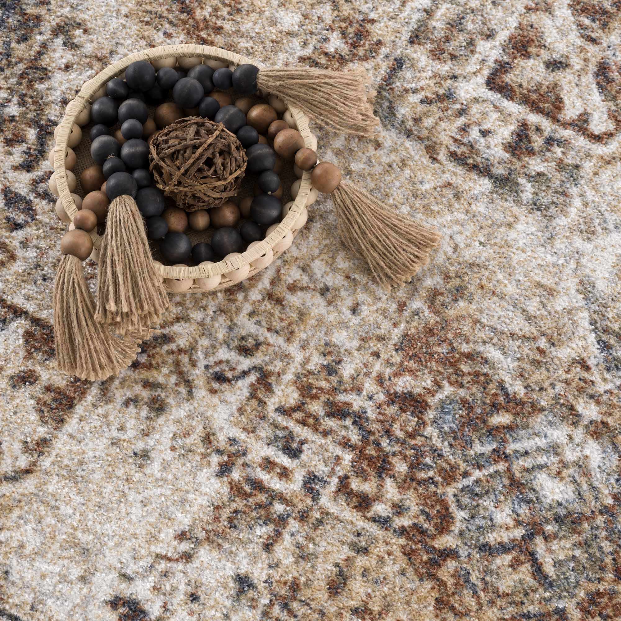 Antique Finish Brown, Silver and Charcoal Traditional Design Washable Area Rug - Image 22