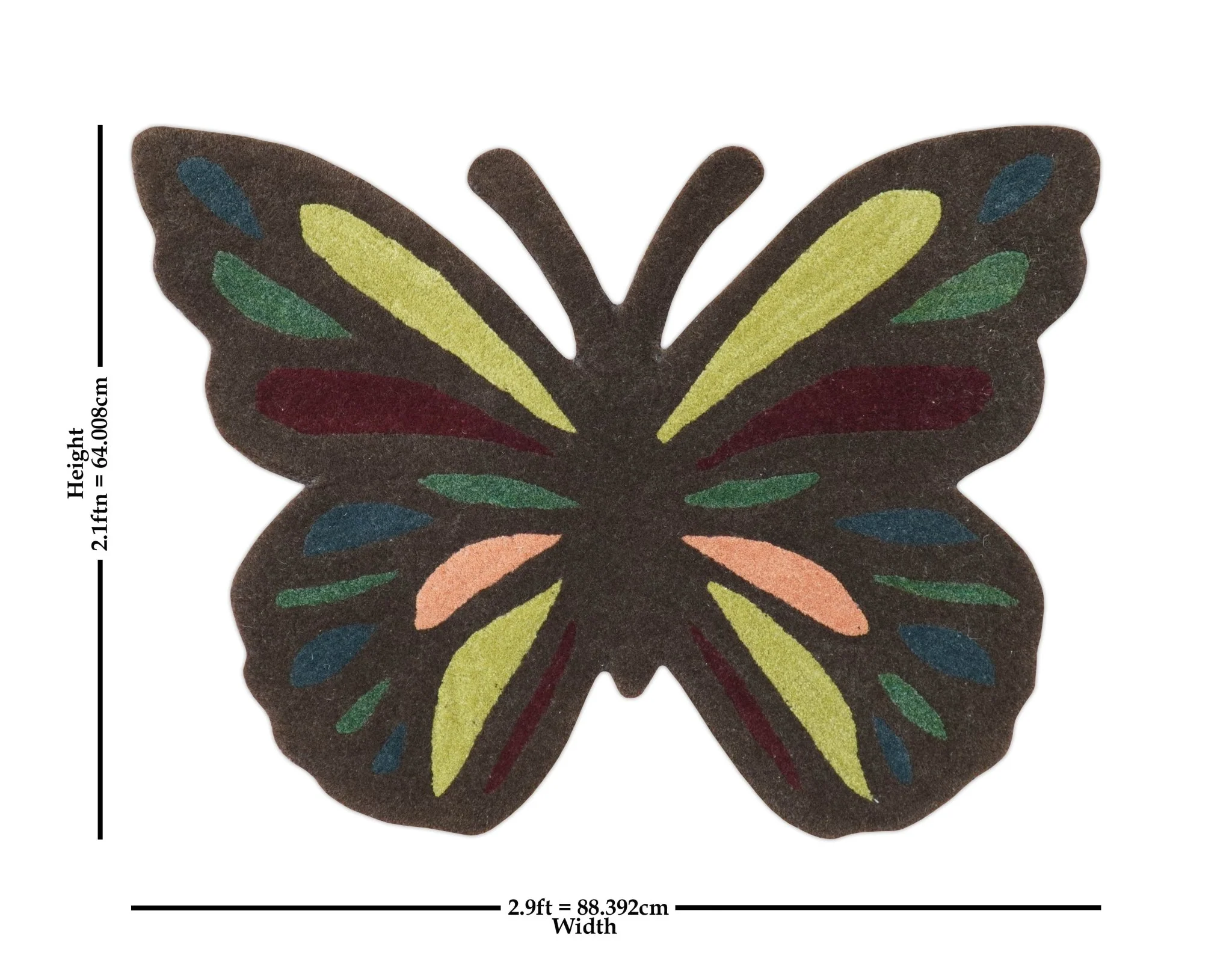 Butterfly Brown Hand Tufted 2x3 Wool Area Rug - Image 2