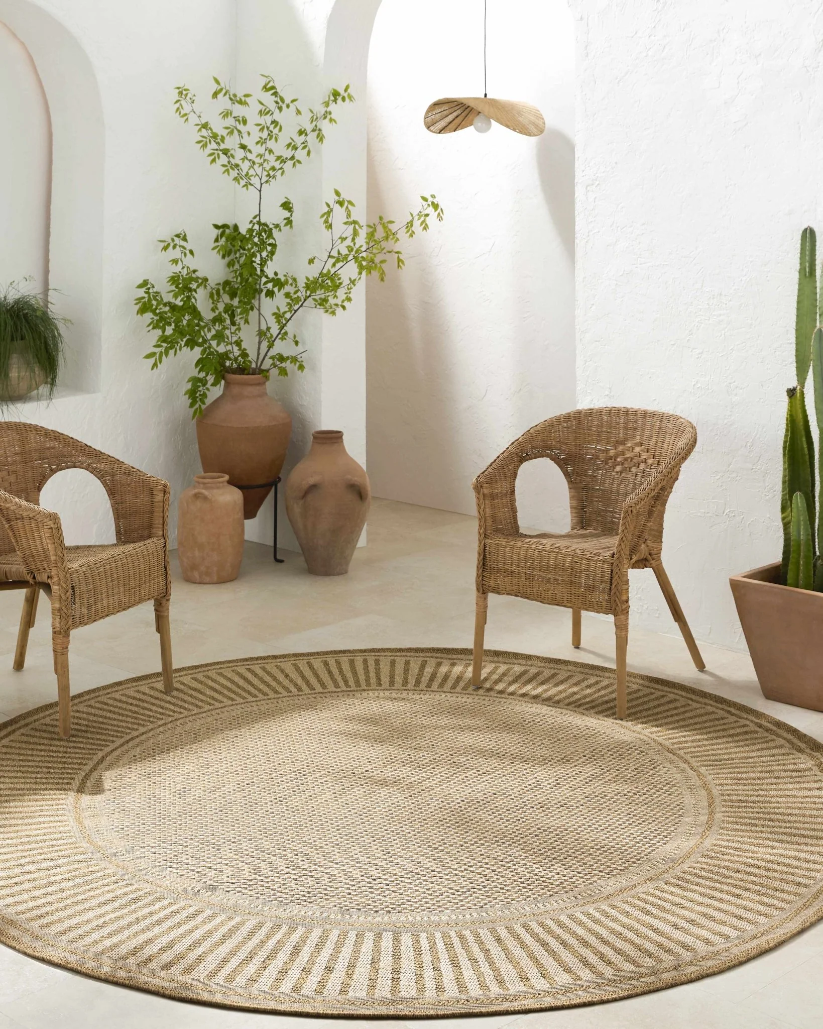 Camel And Beige Flatweave Faux Jute Rug - Image 3