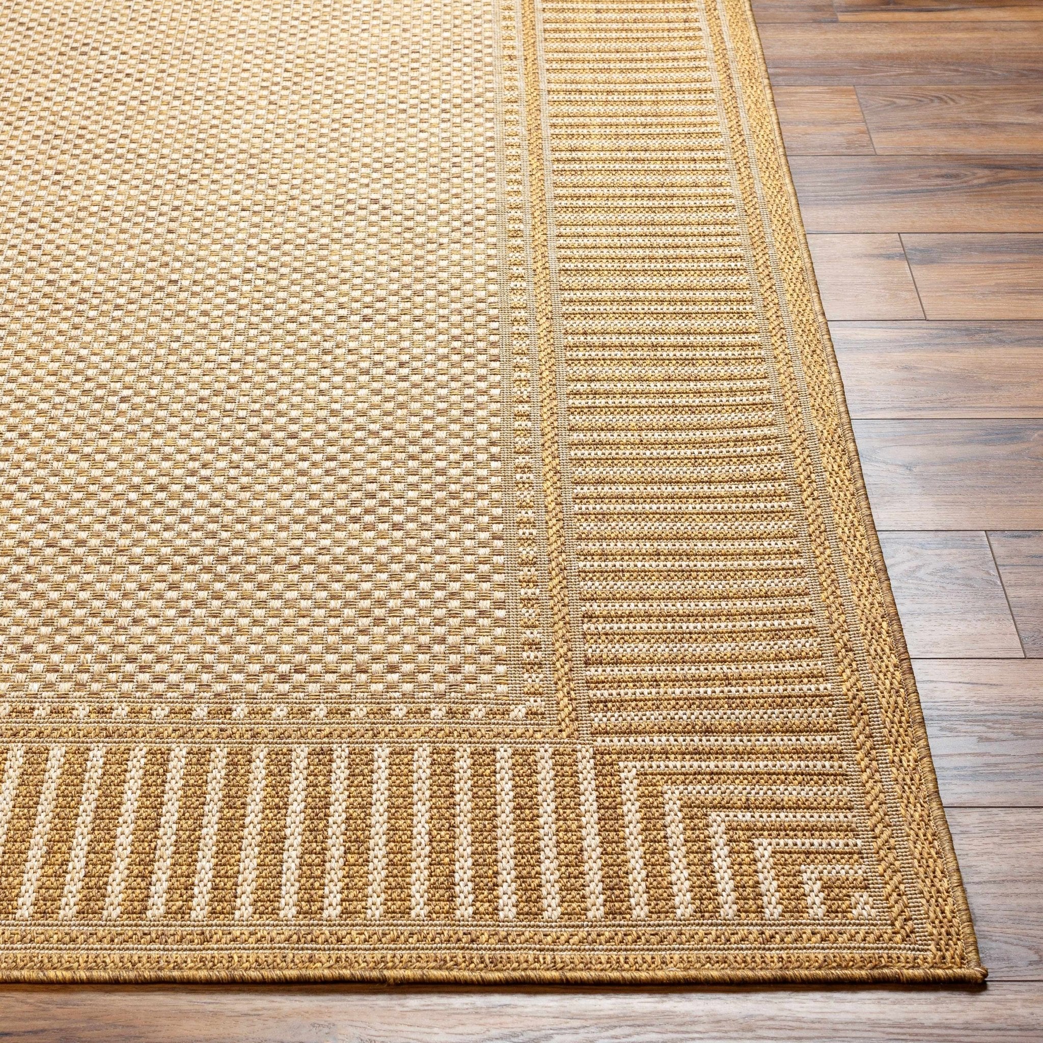 Camel And Beige Flatweave Faux Jute Rug - Image 4