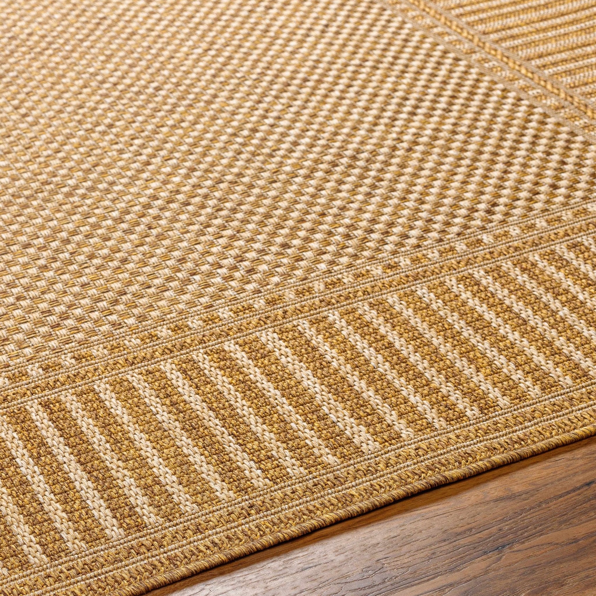 Camel And Beige Flatweave Faux Jute Rug - Image 7