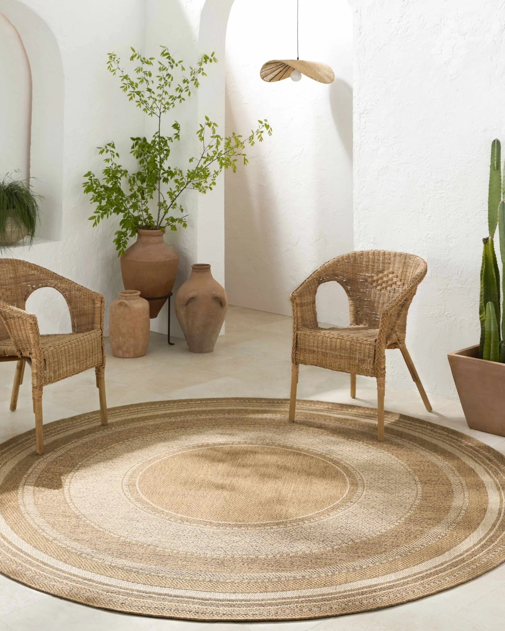 Camel And Beige Modern Style Jute Rug - Image 3
