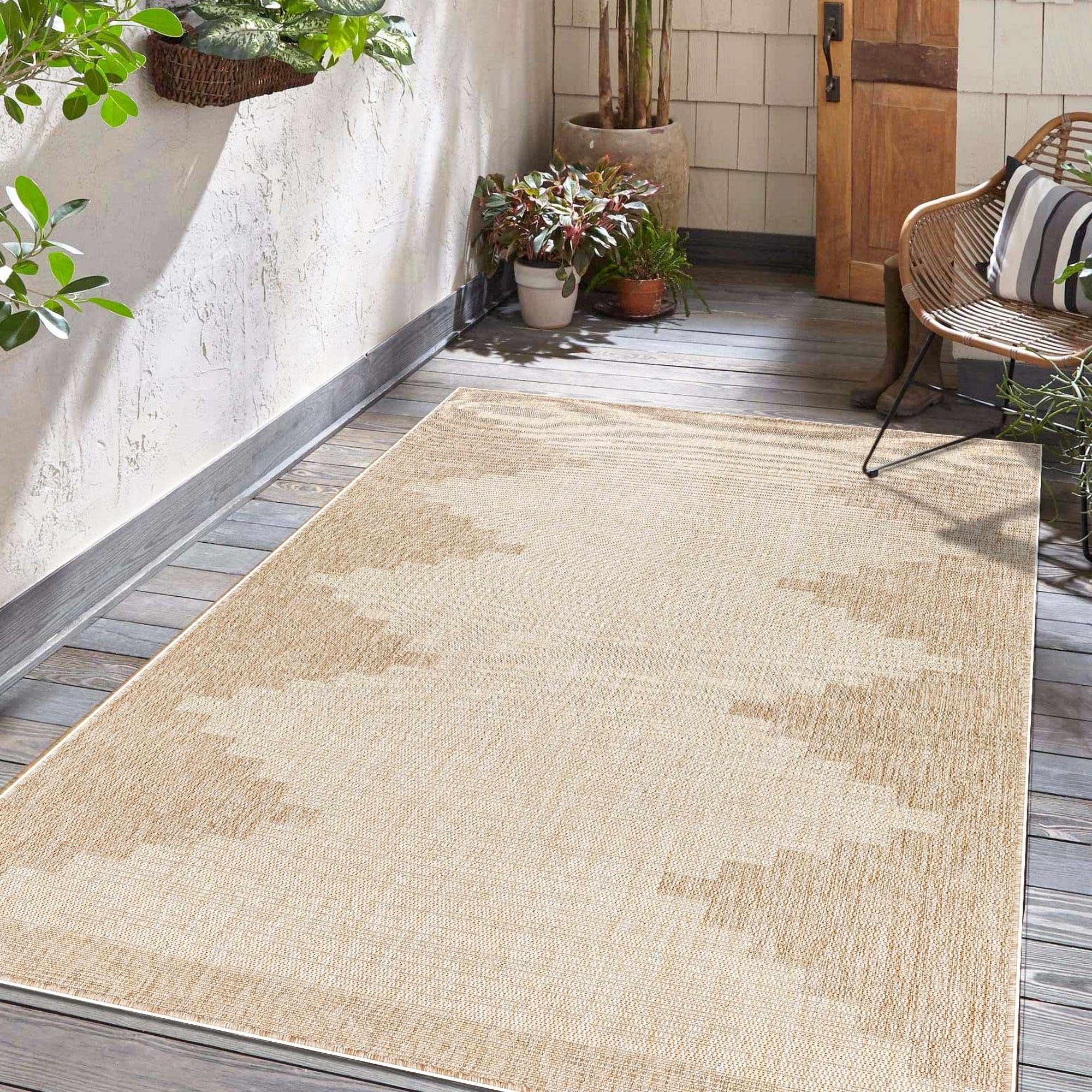 Transitional Camel and Beige Bohemian Machine Woven Area Rug - Image 3
