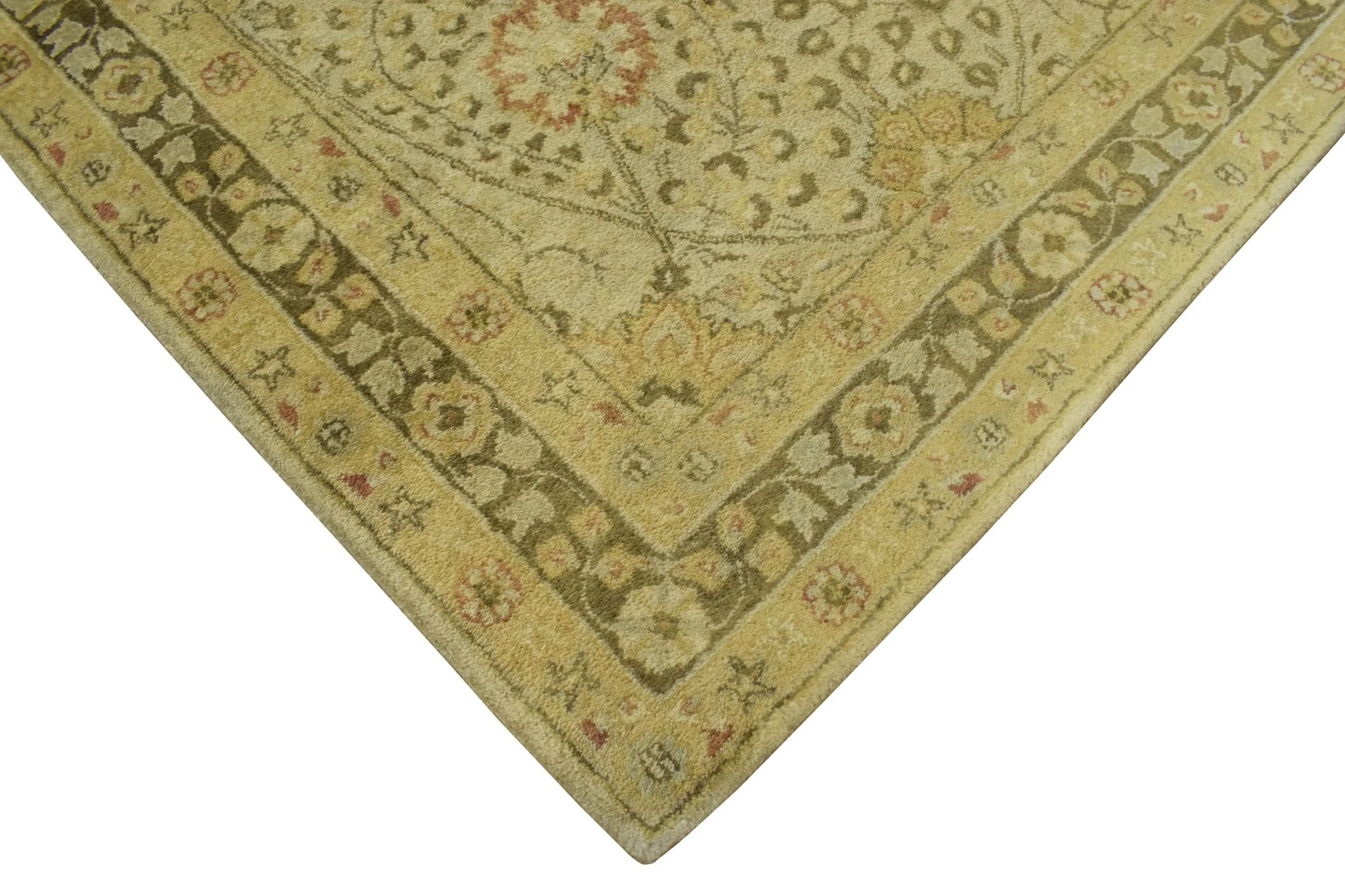 Luxury Antique Camel and Brown Floral Wool Area Rug | TUF29 - Image 7
