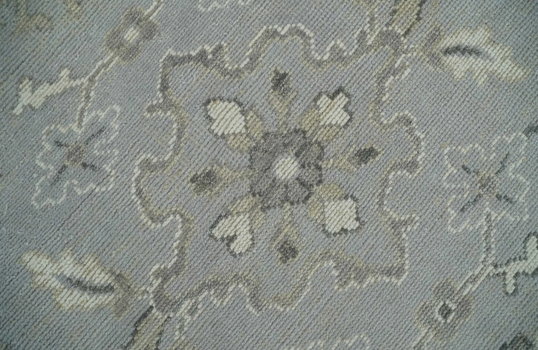 Antique Muted Silver Rug 8x11 Hand Knotted Turkish Silver, Beige and Brown Traditional Antique Persian Low Pile Area Rug - Image 4