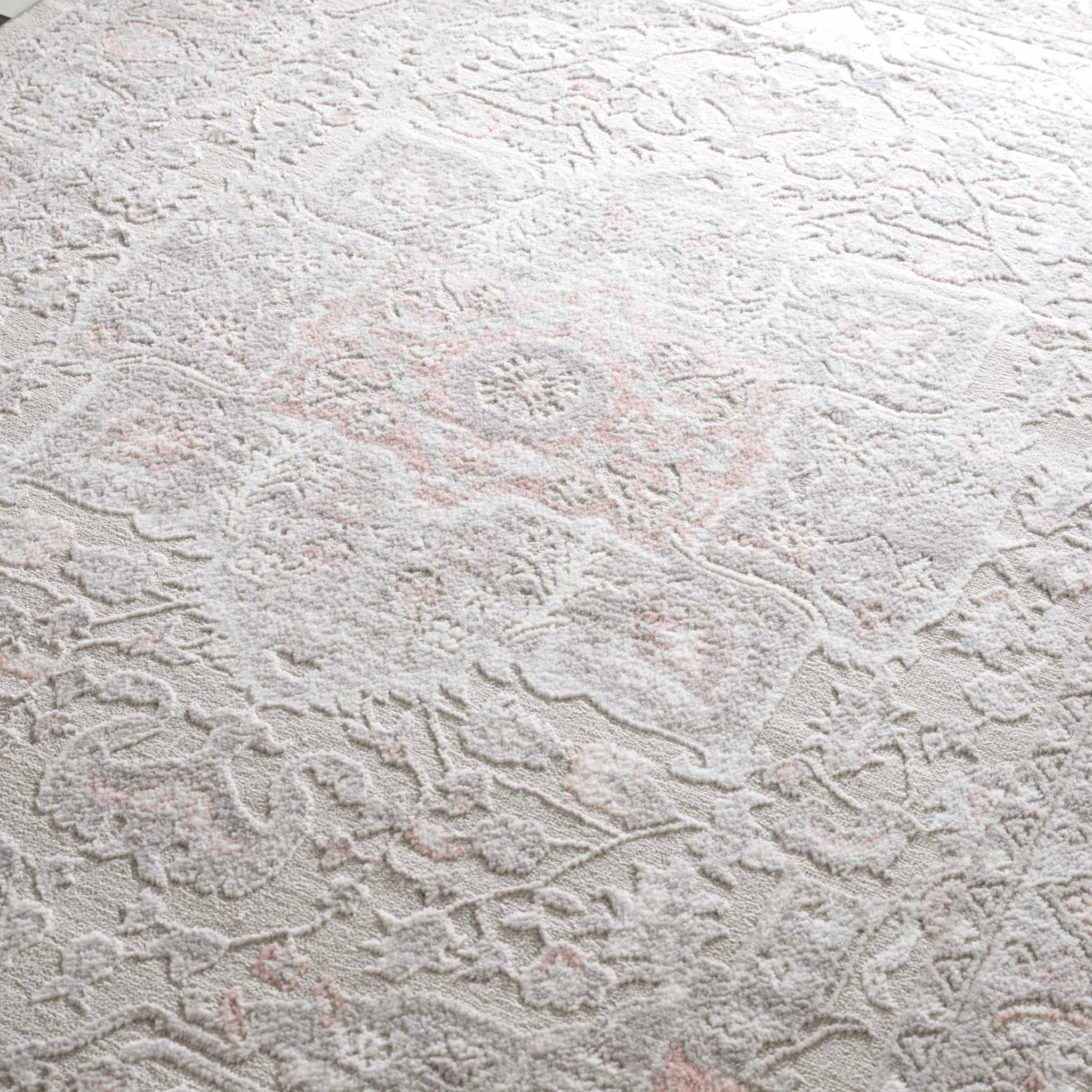 Carved Texture Beige, Gray and Rust Traditional Heriz Medallion Design Area Rug - Image 12