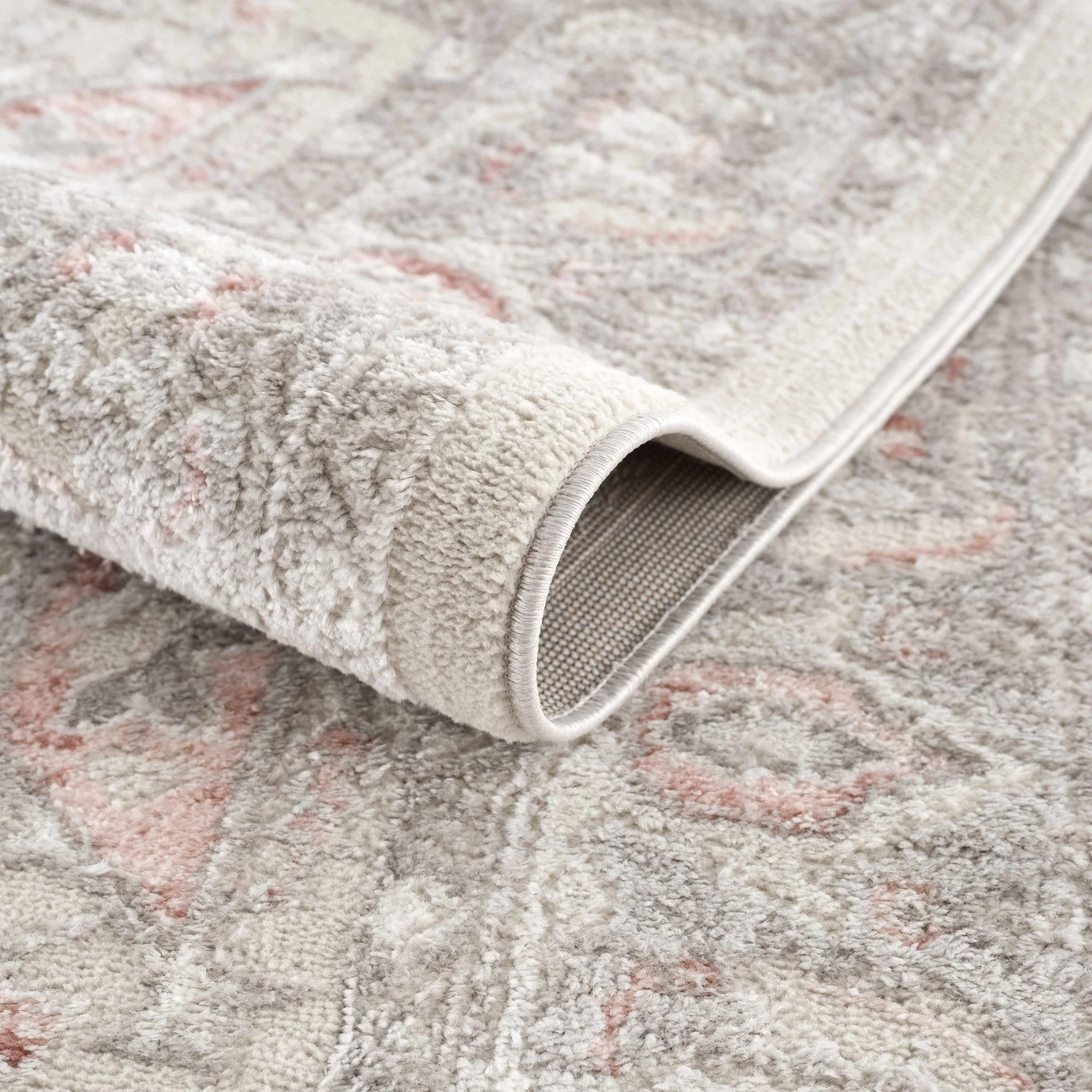 Carved Texture Beige, Gray and Rust Traditional Heriz Medallion Design Area Rug - Image 4