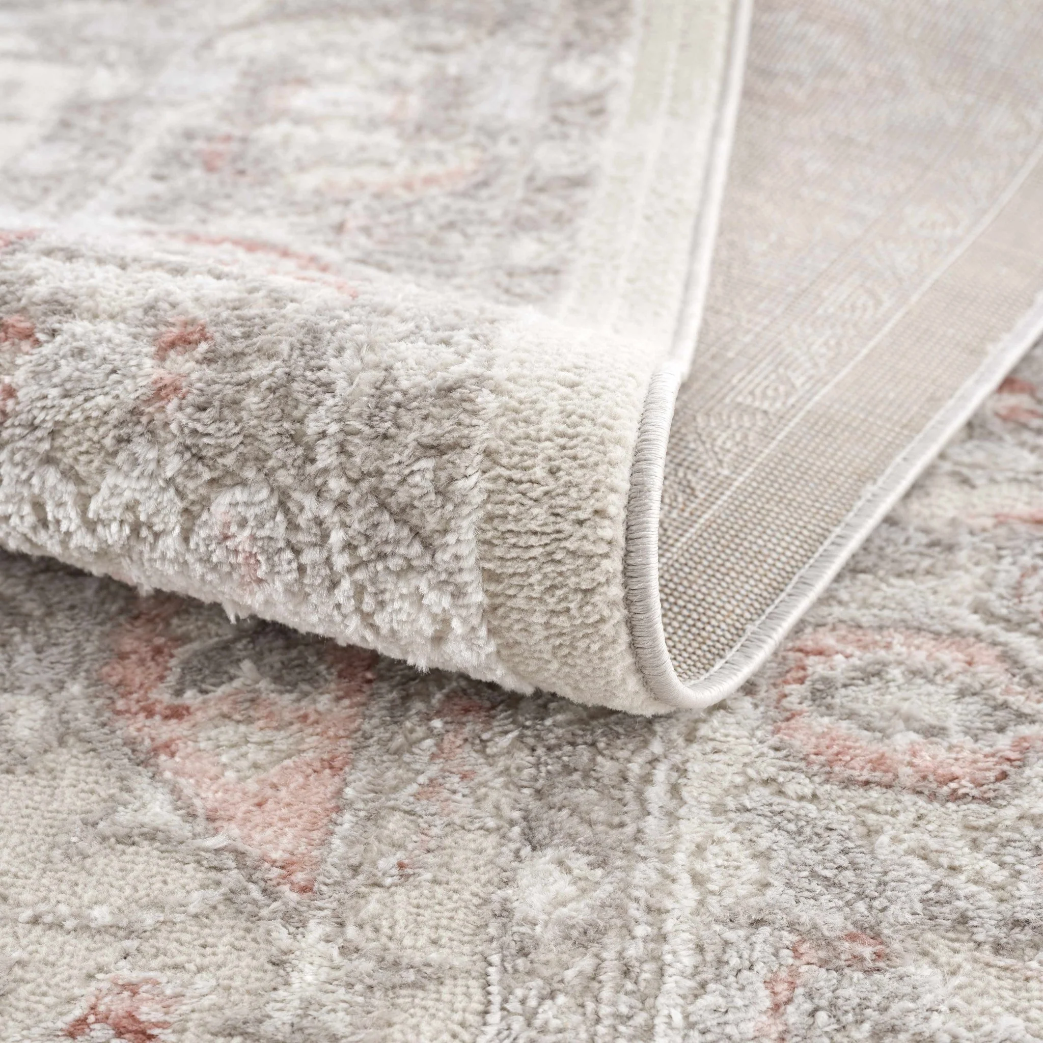 Carved Texture Beige, Gray and Rust Traditional Heriz Medallion Design Area Rug - Image 5