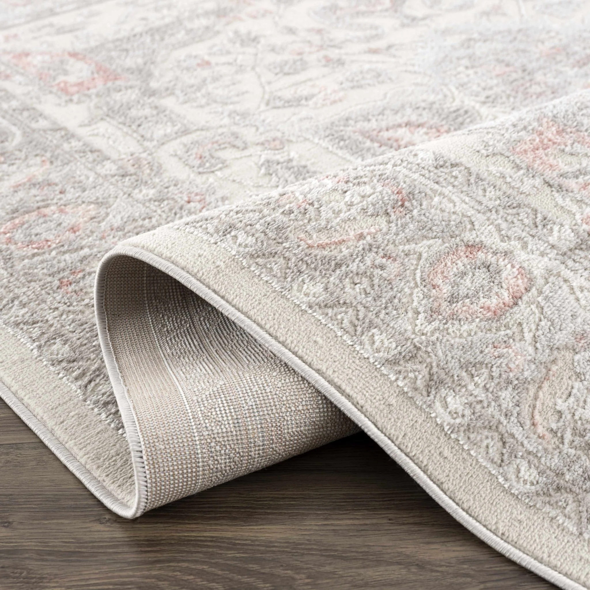 Carved Texture Beige, Gray and Rust Traditional Heriz Medallion Design Area Rug - Image 7
