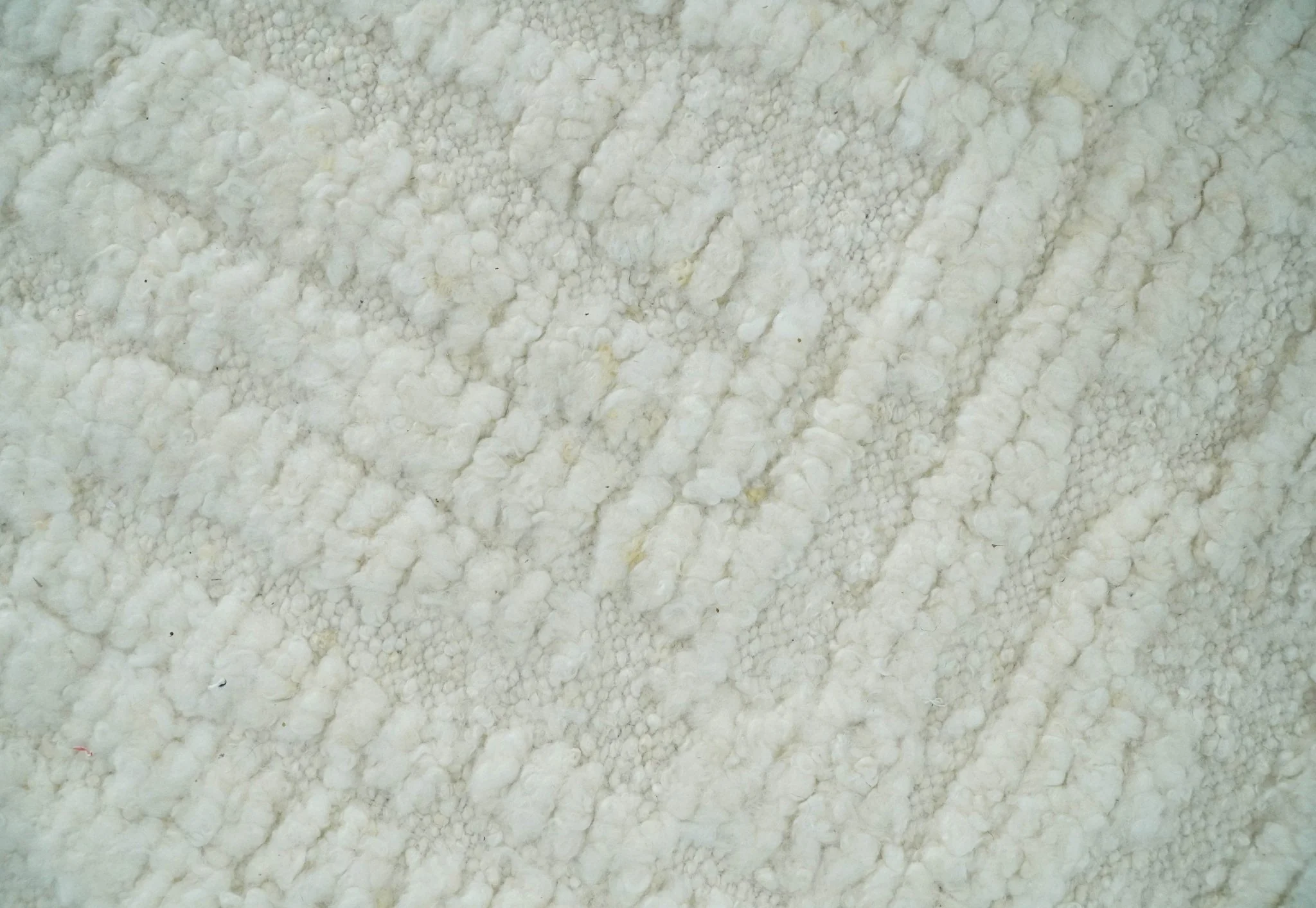 Contemporary High Low texture Hand knotted Ivory 8.6x9.10 wool Area Rug - Image 4