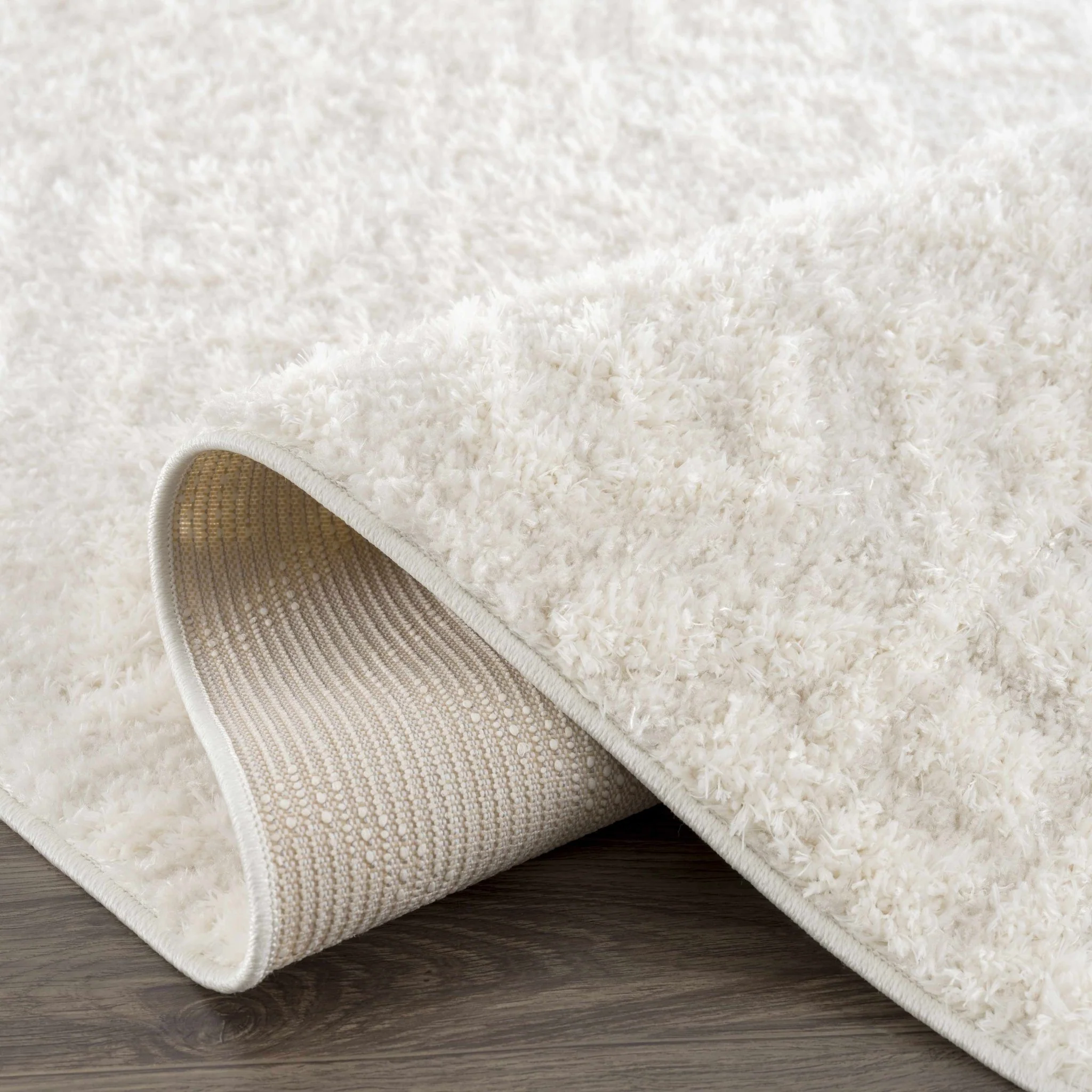 Modern Geometrical Texture Ivory Plush Pile Moroccan Style Area Rug - Image 15