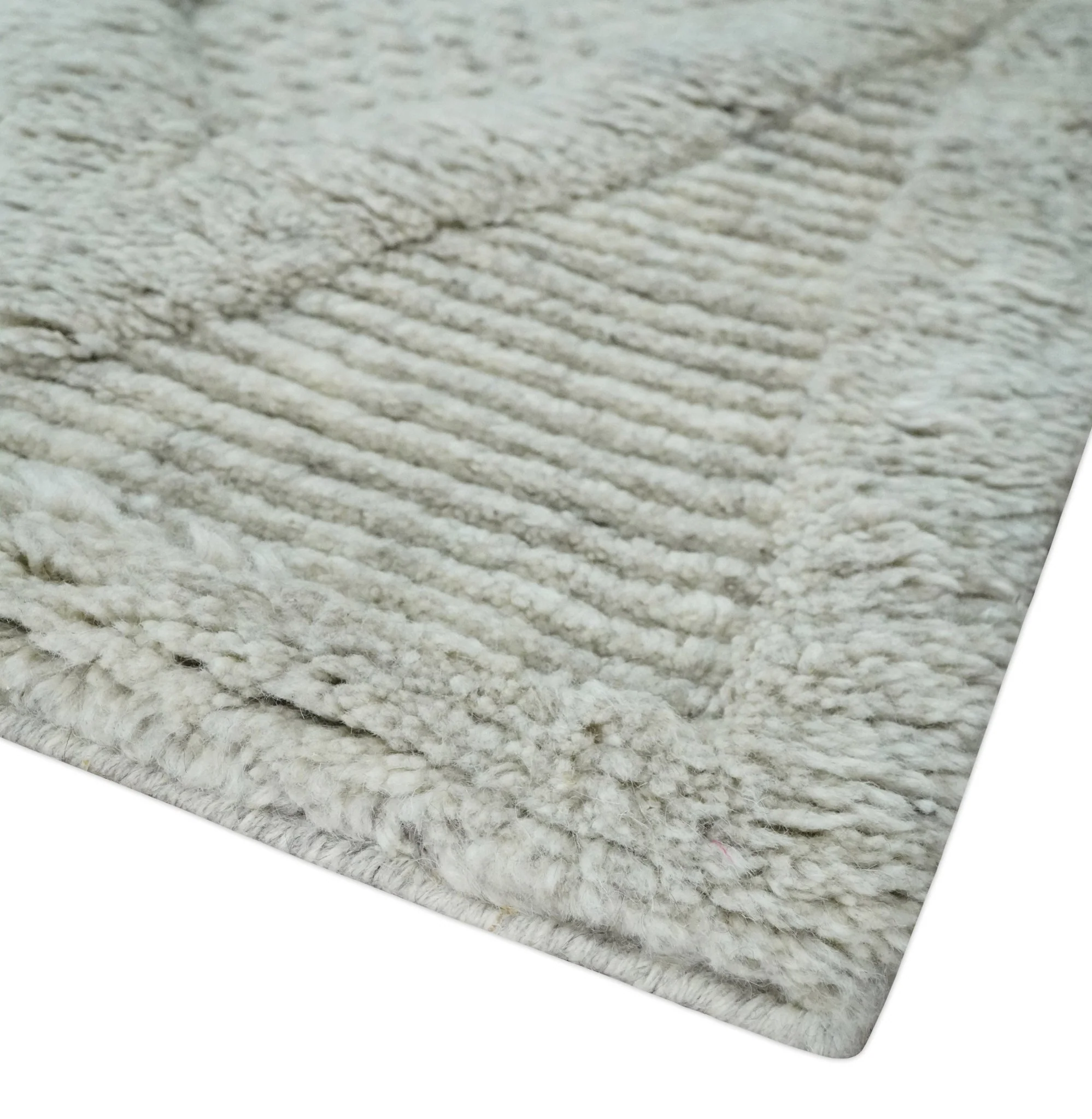 8x10 carved Texture Silver and Charcoal Geometrical hand knotted wool Area rug - Image 5