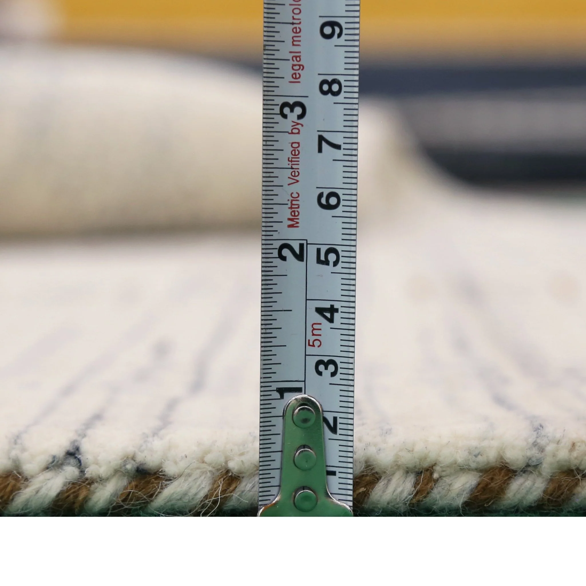 Center Pattern Natural Hand Loomed Wool Area Rug - Image 7