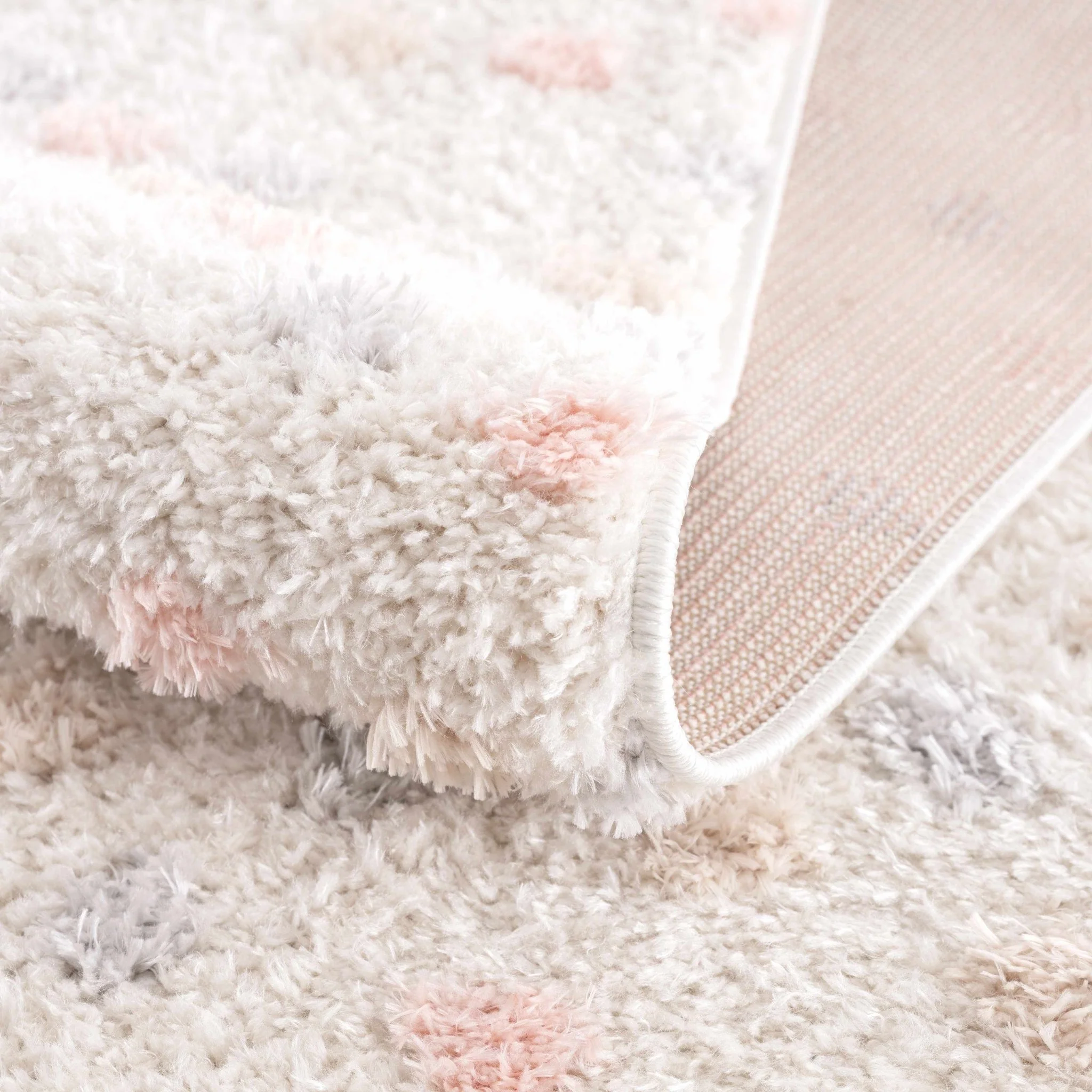 Chaia Dotted Beige, Rust, Blue and Olive Plush Pile Moroccan design Area Rug - Image 12