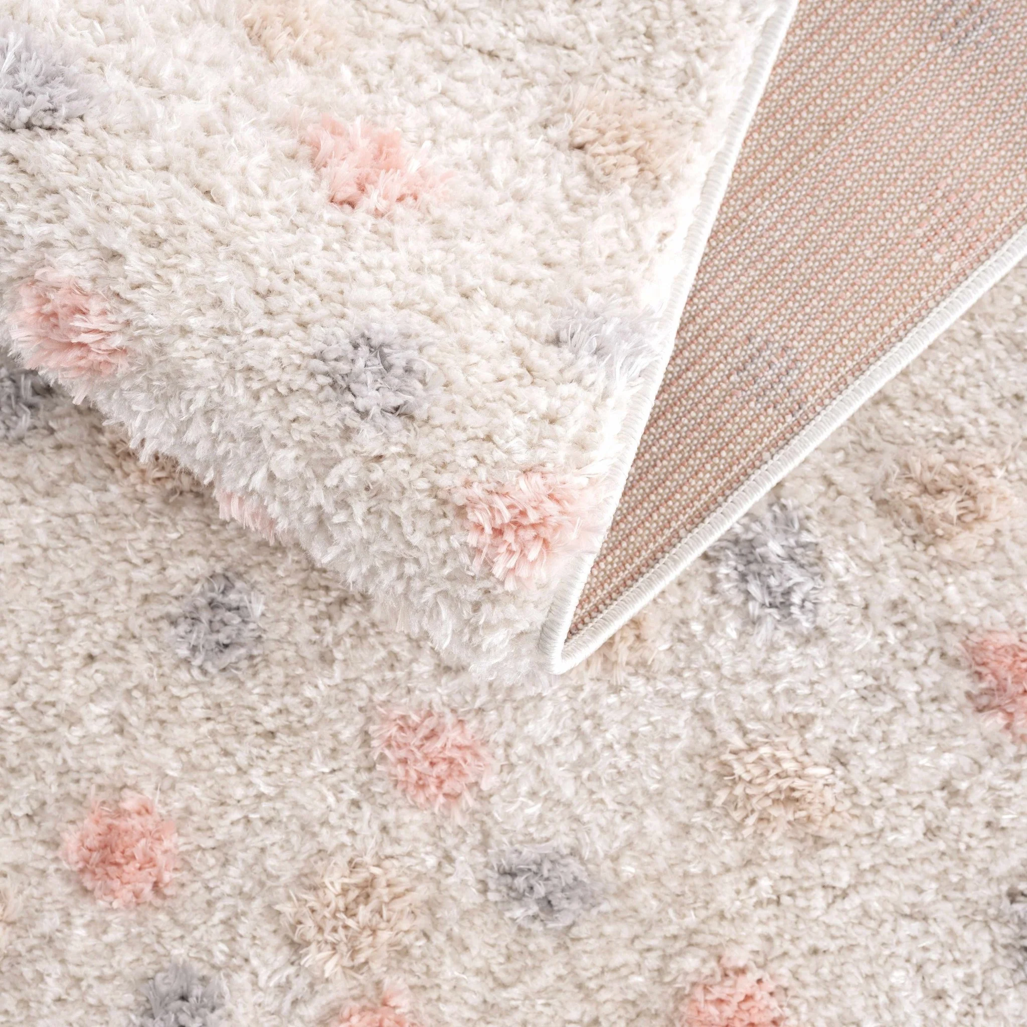 Chaia Dotted Beige, Rust, Blue and Olive Plush Pile Moroccan design Area Rug - Image 13