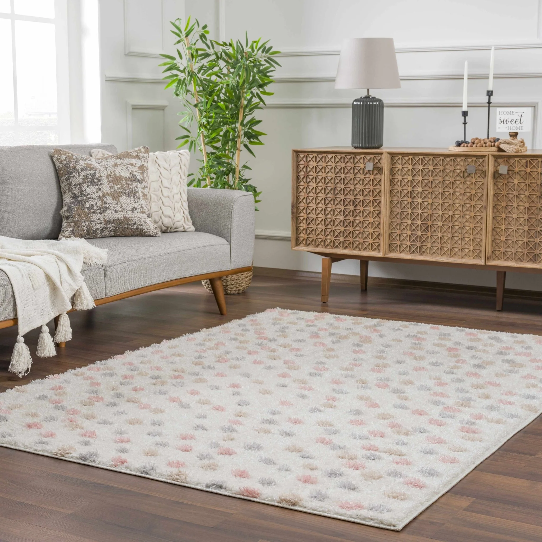 Chaia Dotted Beige, Rust, Blue and Olive Plush Pile Moroccan design Area Rug - Image 23