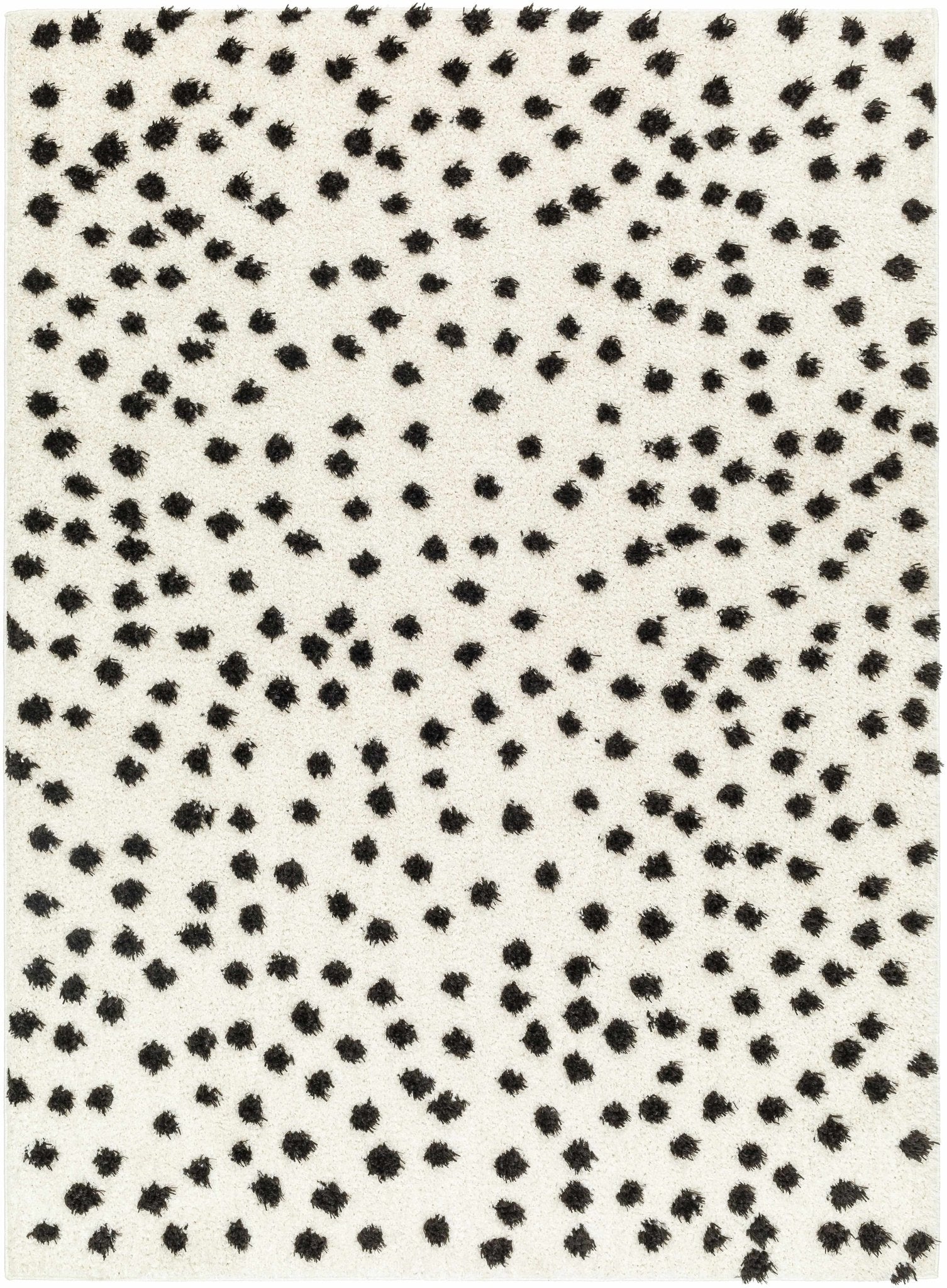 Chaia Dotted Contemporary Ivory and Black Plush Pile Area Rug - Image 5