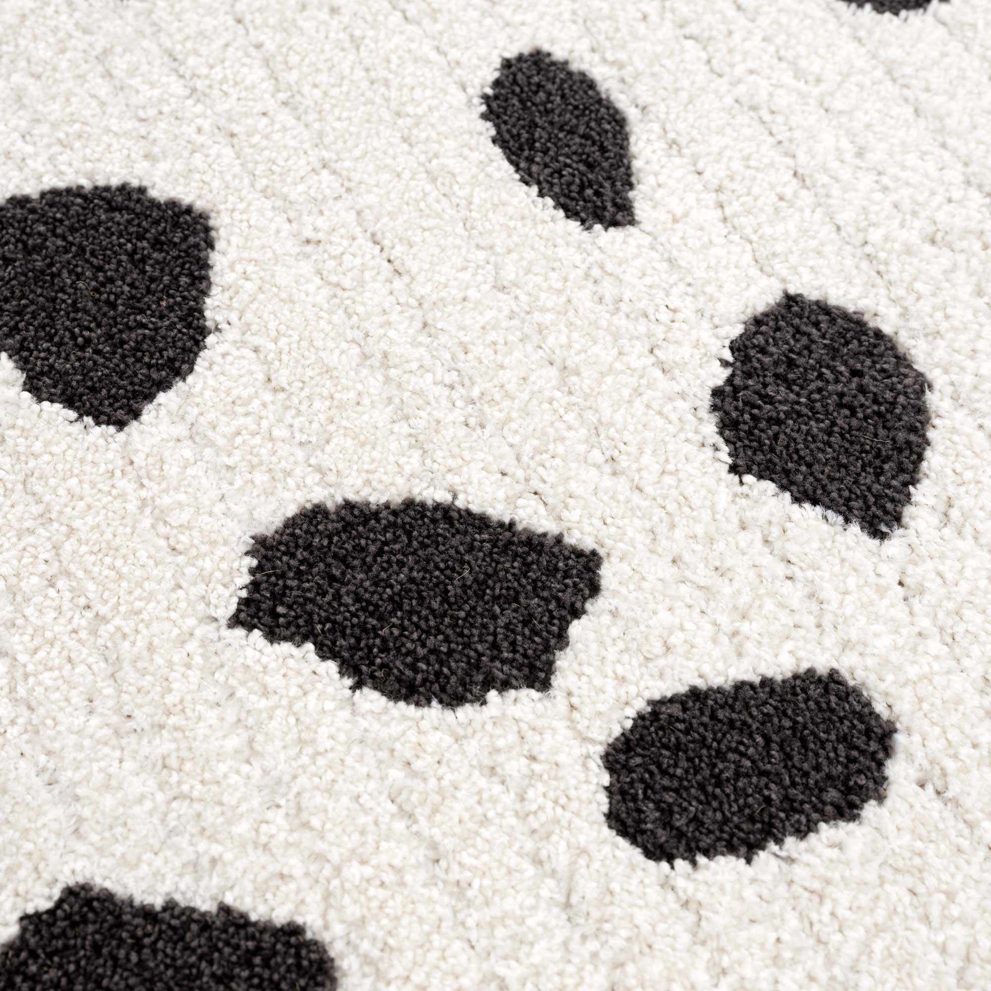 Chaia Dotted Modern Ivory and Charcoal Stripes Texture area rug - Image 12