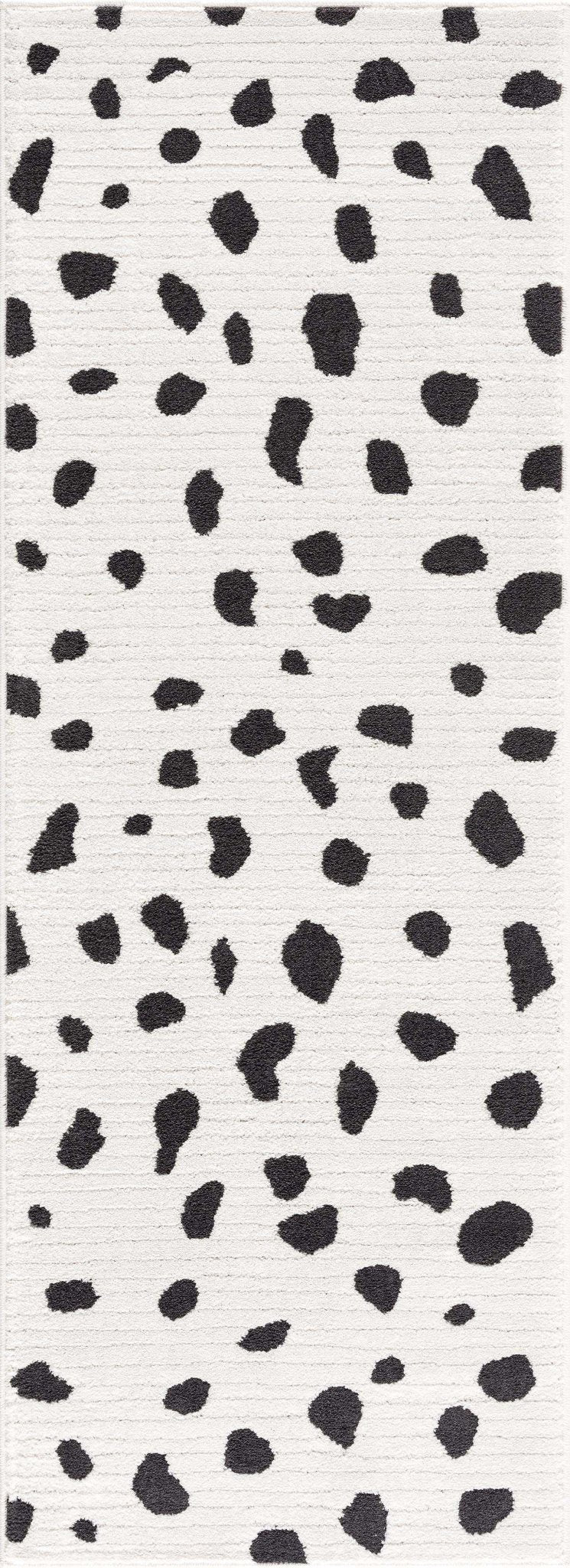 Chaia Dotted Modern Ivory and Charcoal Stripes Texture area rug - Image 4