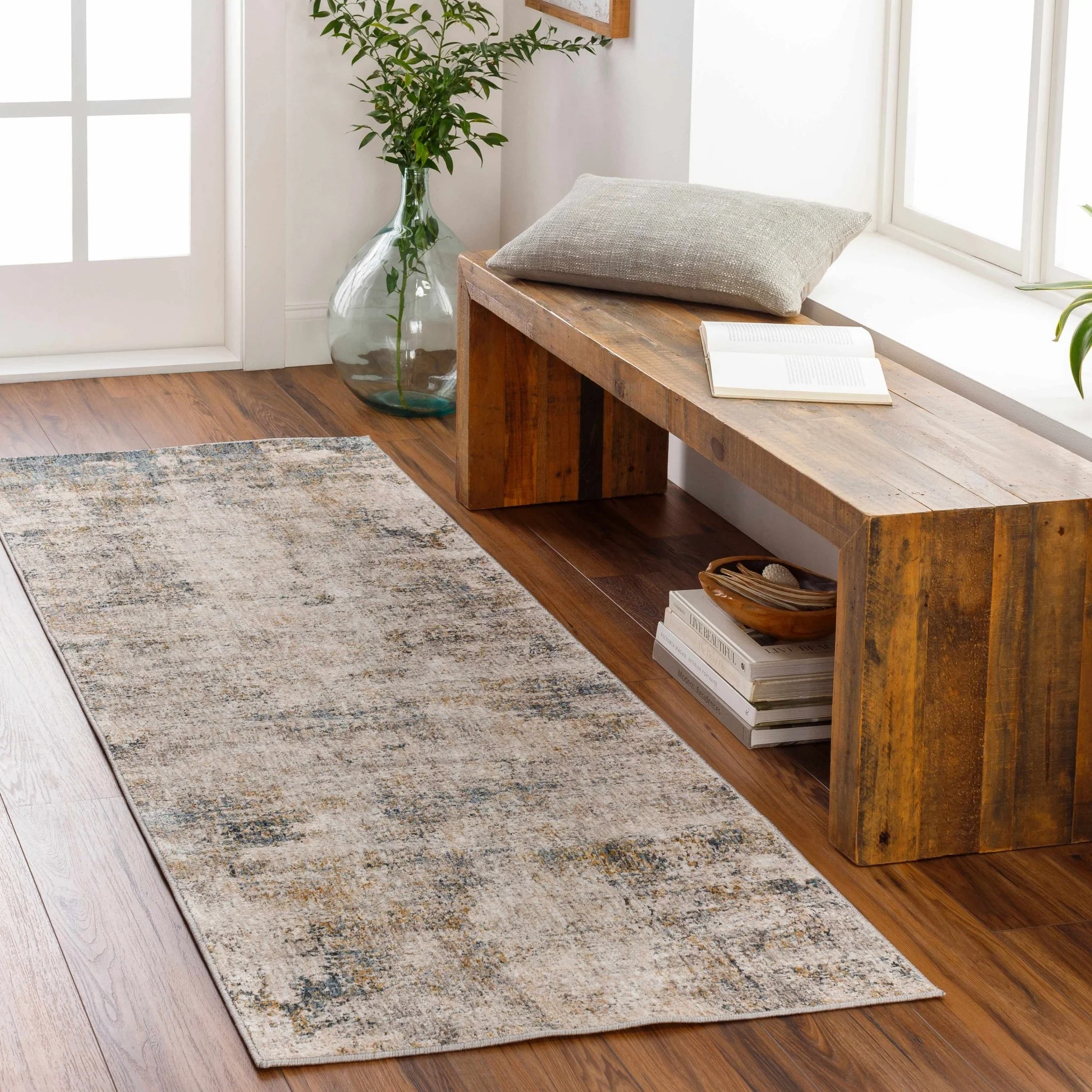 Charcoal And Beige Contemporary Rug - Image 18