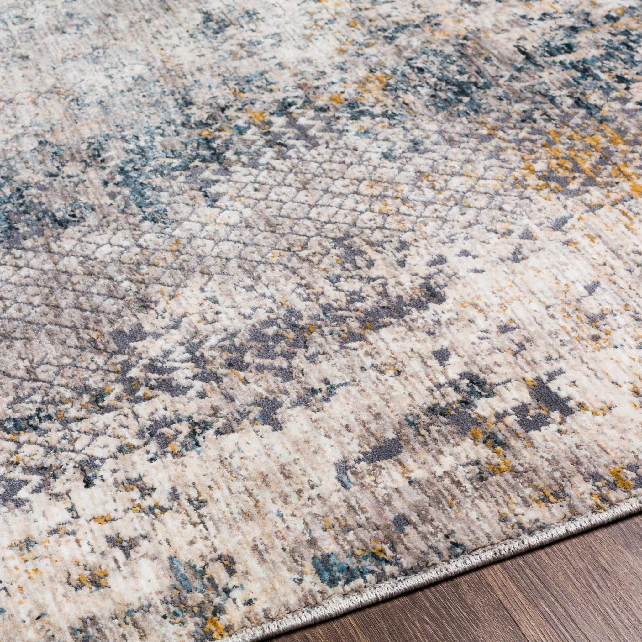 Charcoal And Beige Contemporary Rug - Image 4