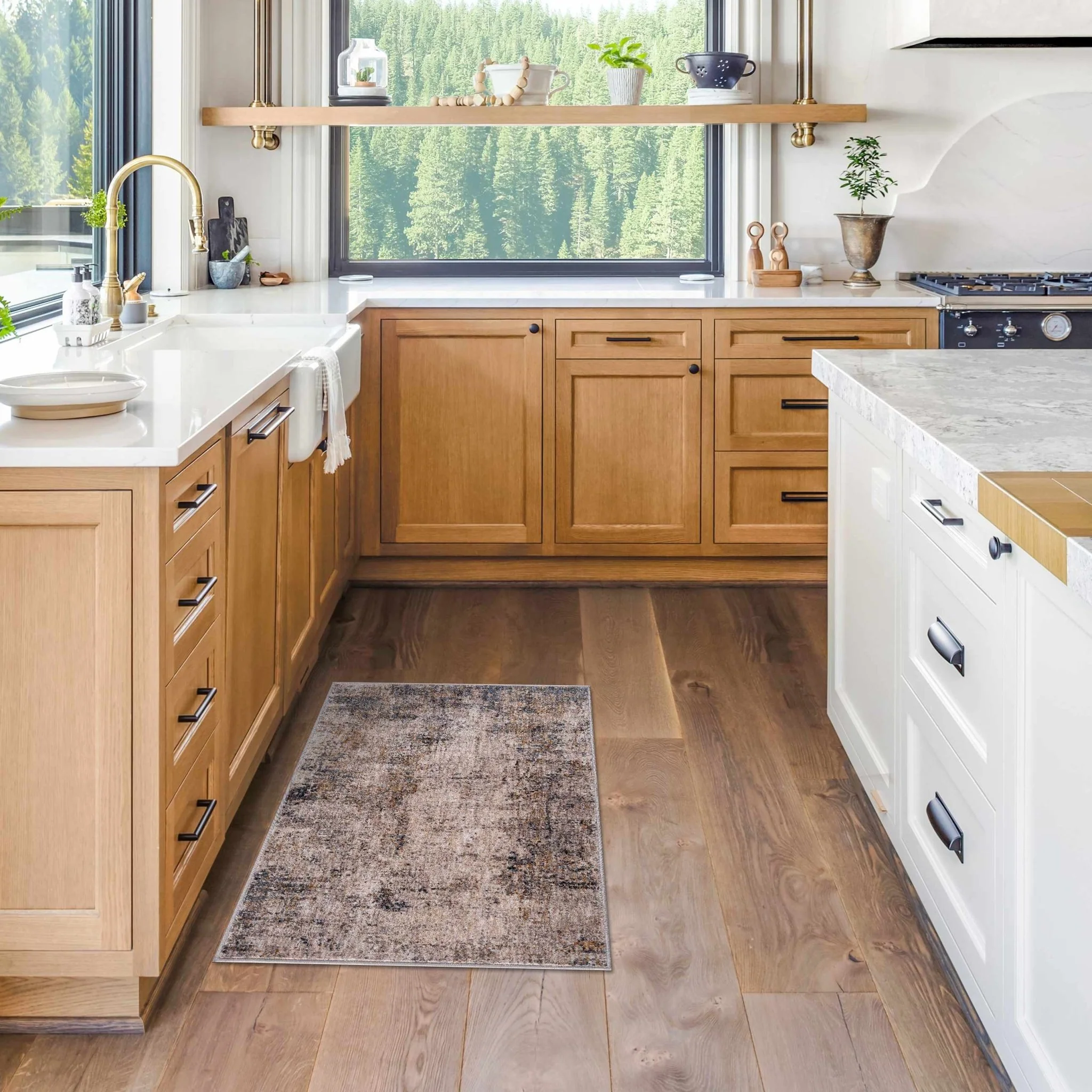 Charcoal And Beige Contemporary Rug - Image 7