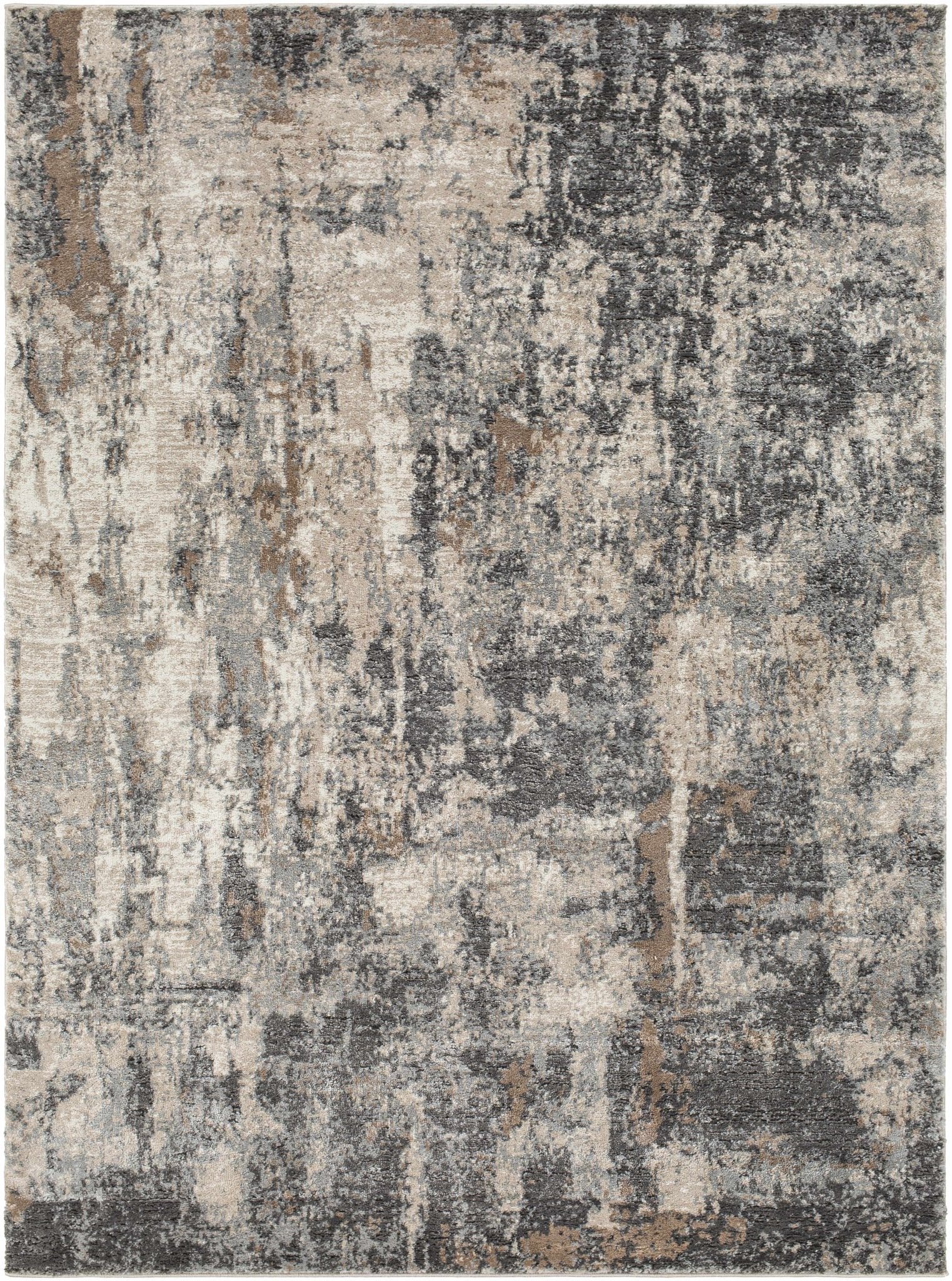 Charcoal And Cream Contemporary Style Machine Woven Area Rug - Image 2