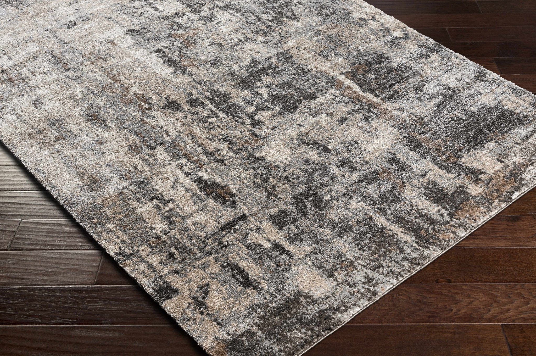 Charcoal And Cream Contemporary Style Machine Woven Area Rug - Image 4