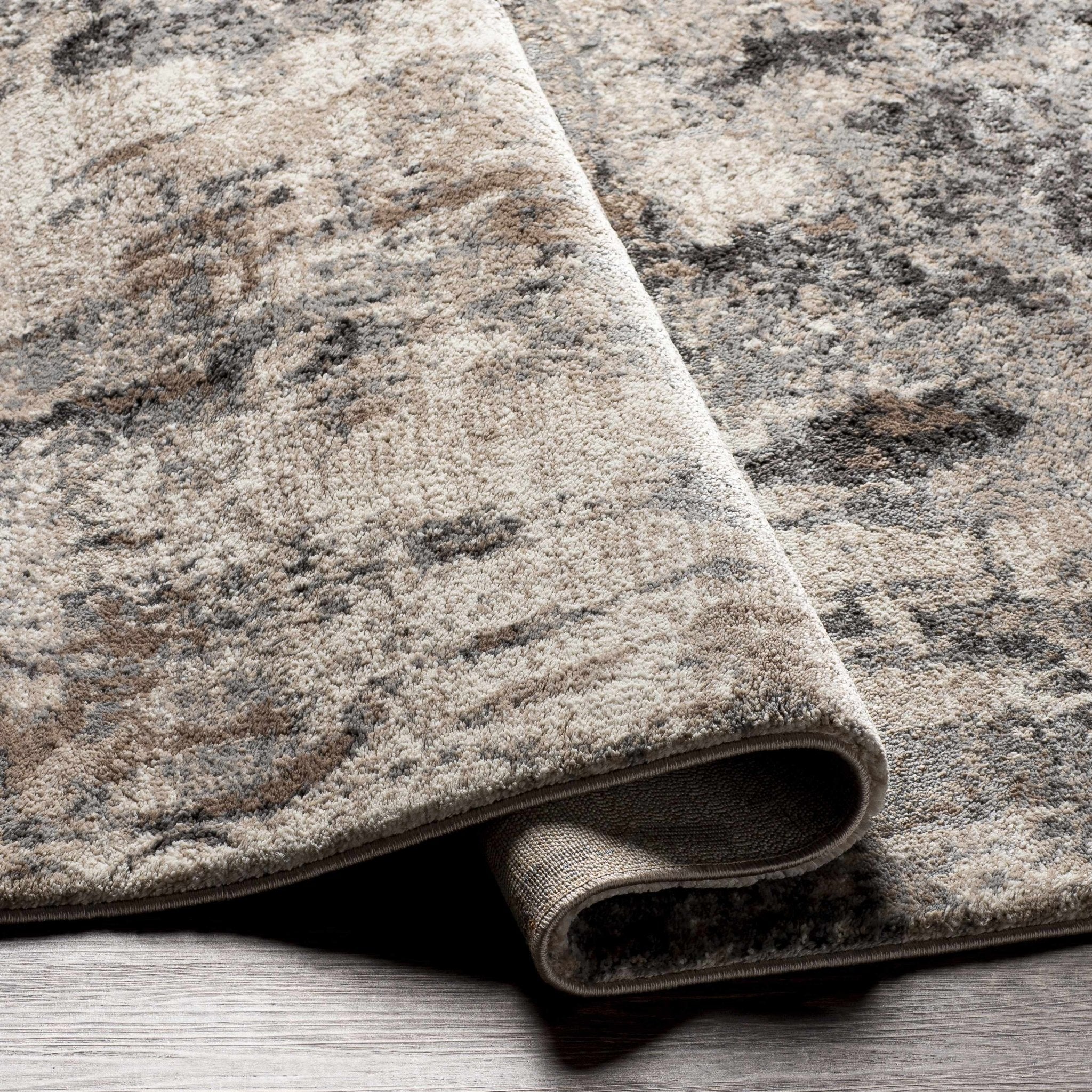 Charcoal And Cream Contemporary Style Machine Woven Area Rug - Image 5