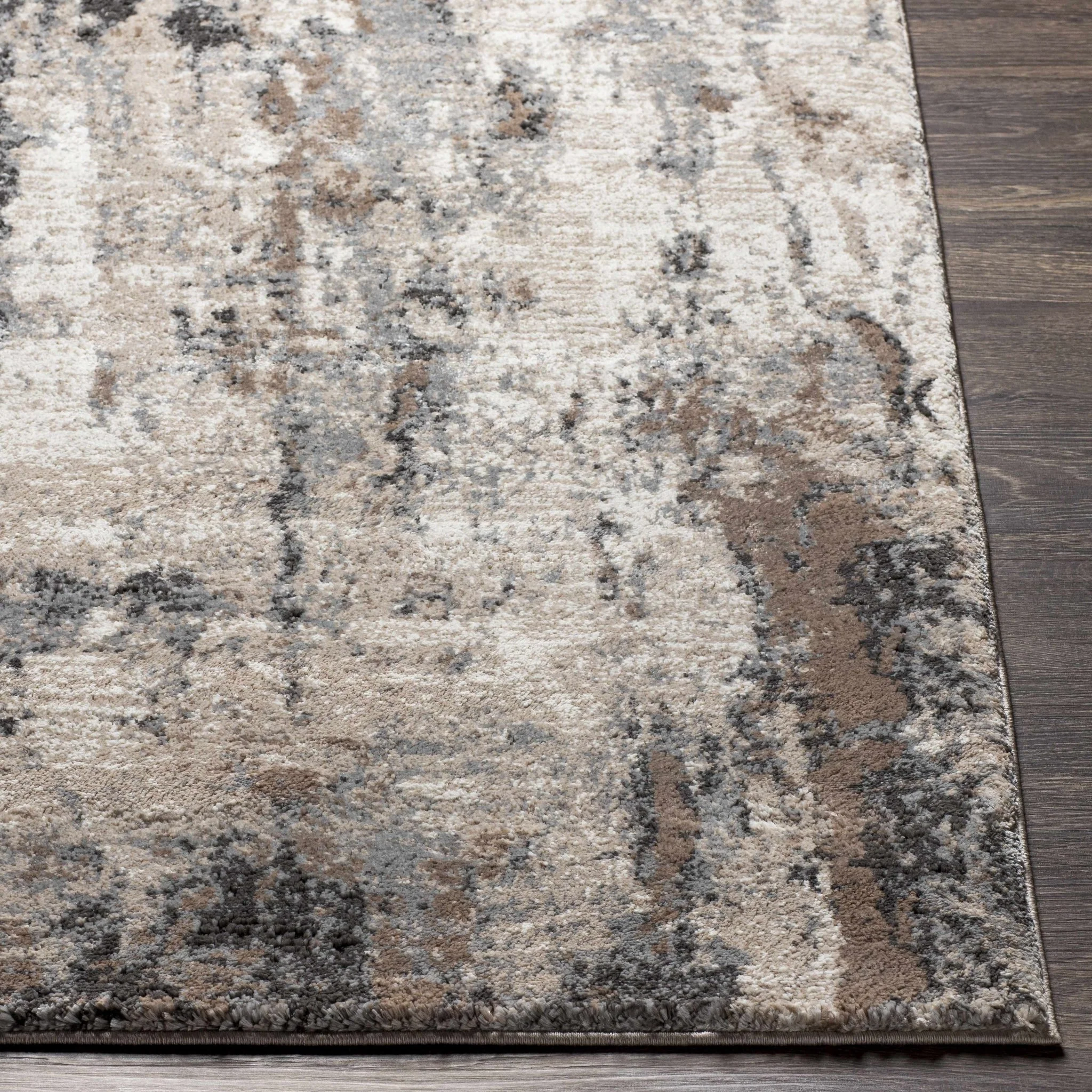Charcoal And Cream Contemporary Style Machine Woven Area Rug - Image 6