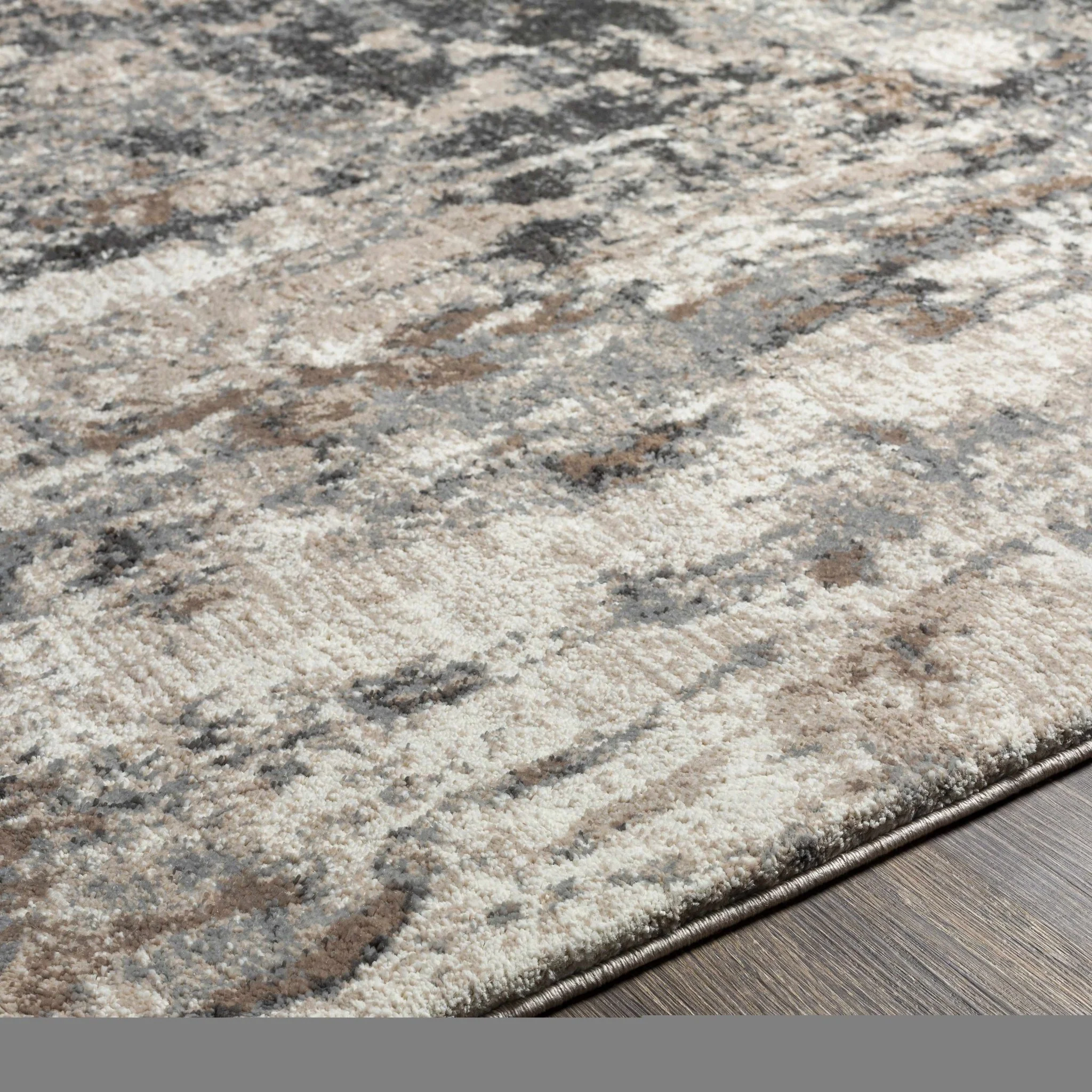 Charcoal And Cream Contemporary Style Machine Woven Area Rug - Image 7