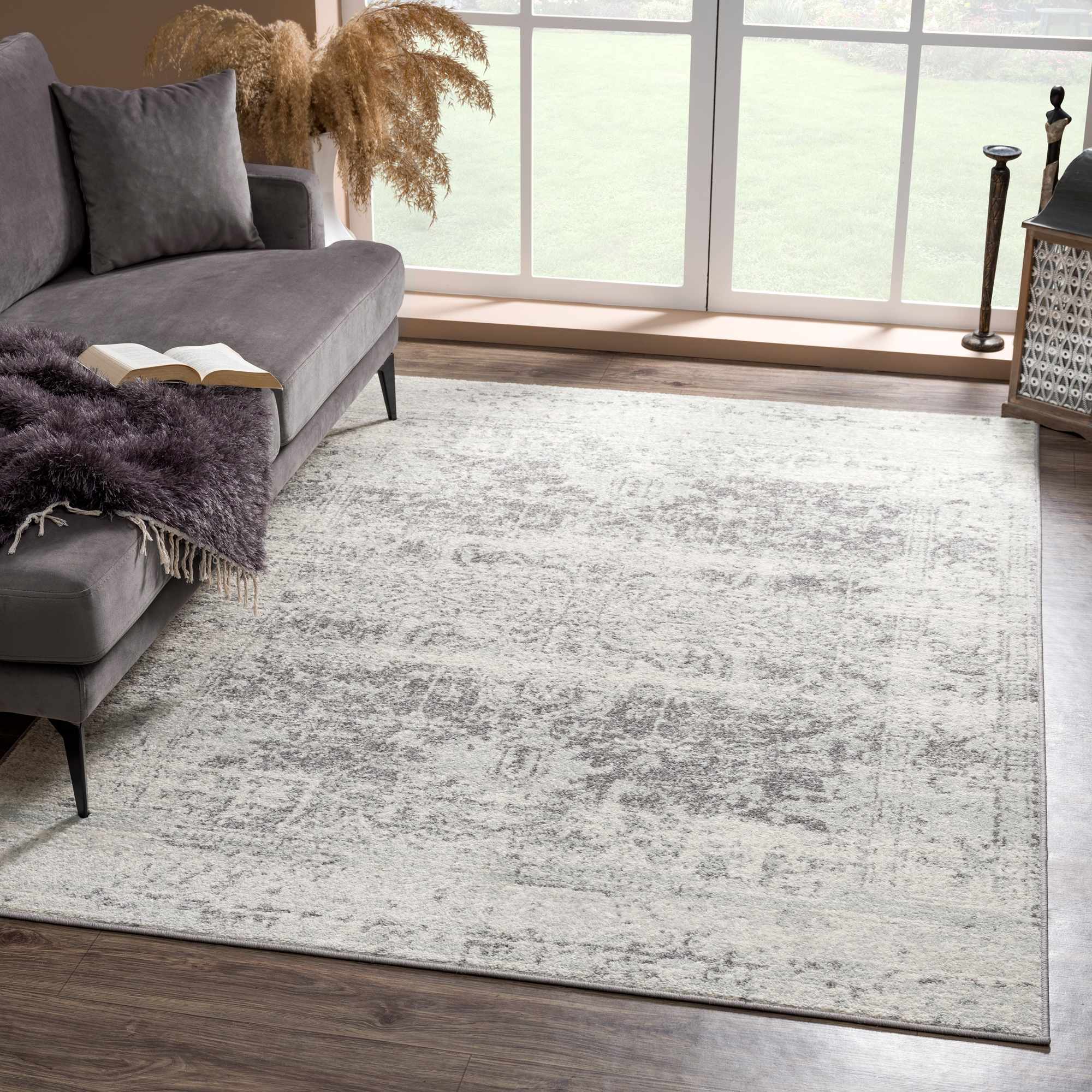 Charcoal And Gray Traditional Style Area Rug - Image 2