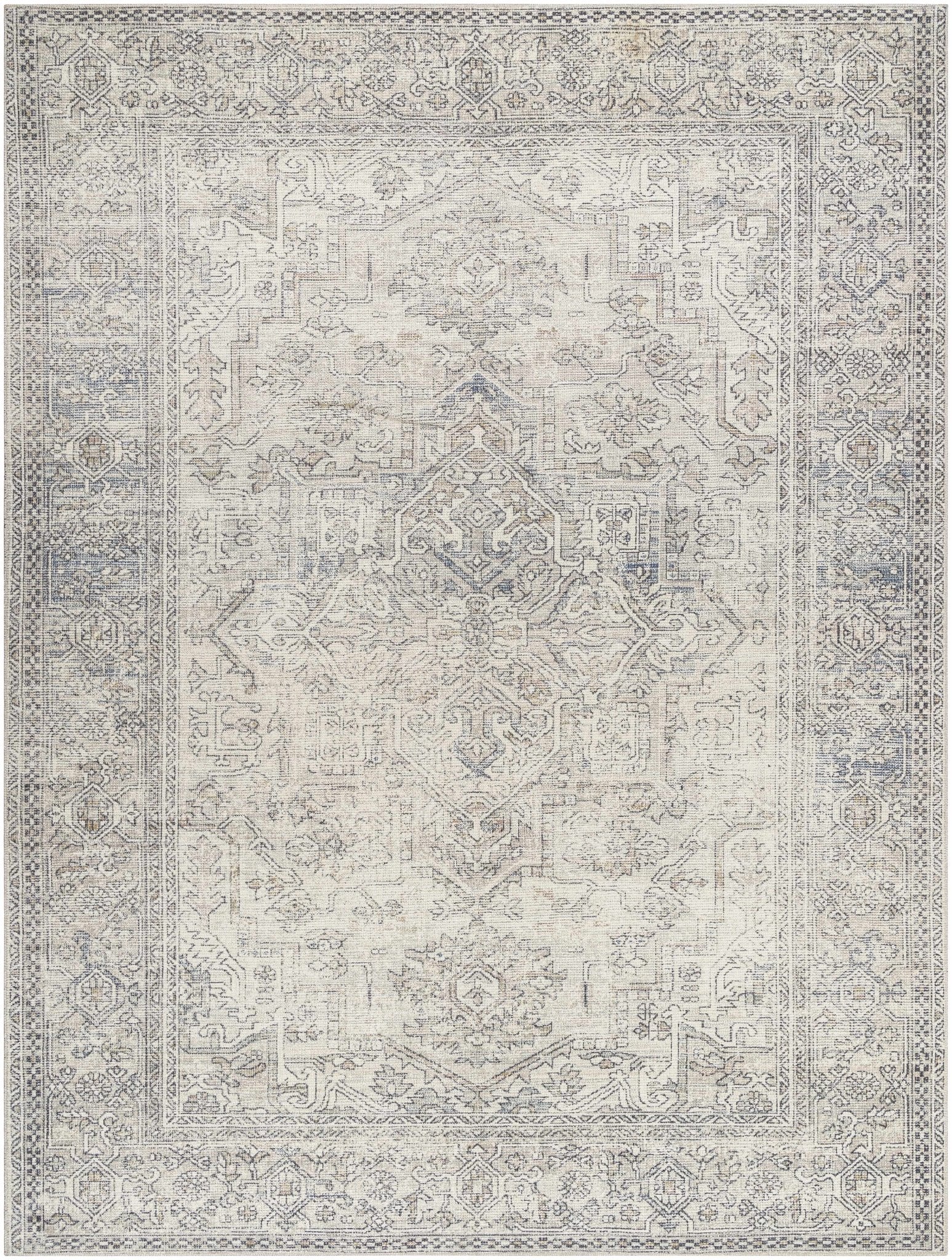 Charcoal And White Traditional Style Area Rug - Image 10