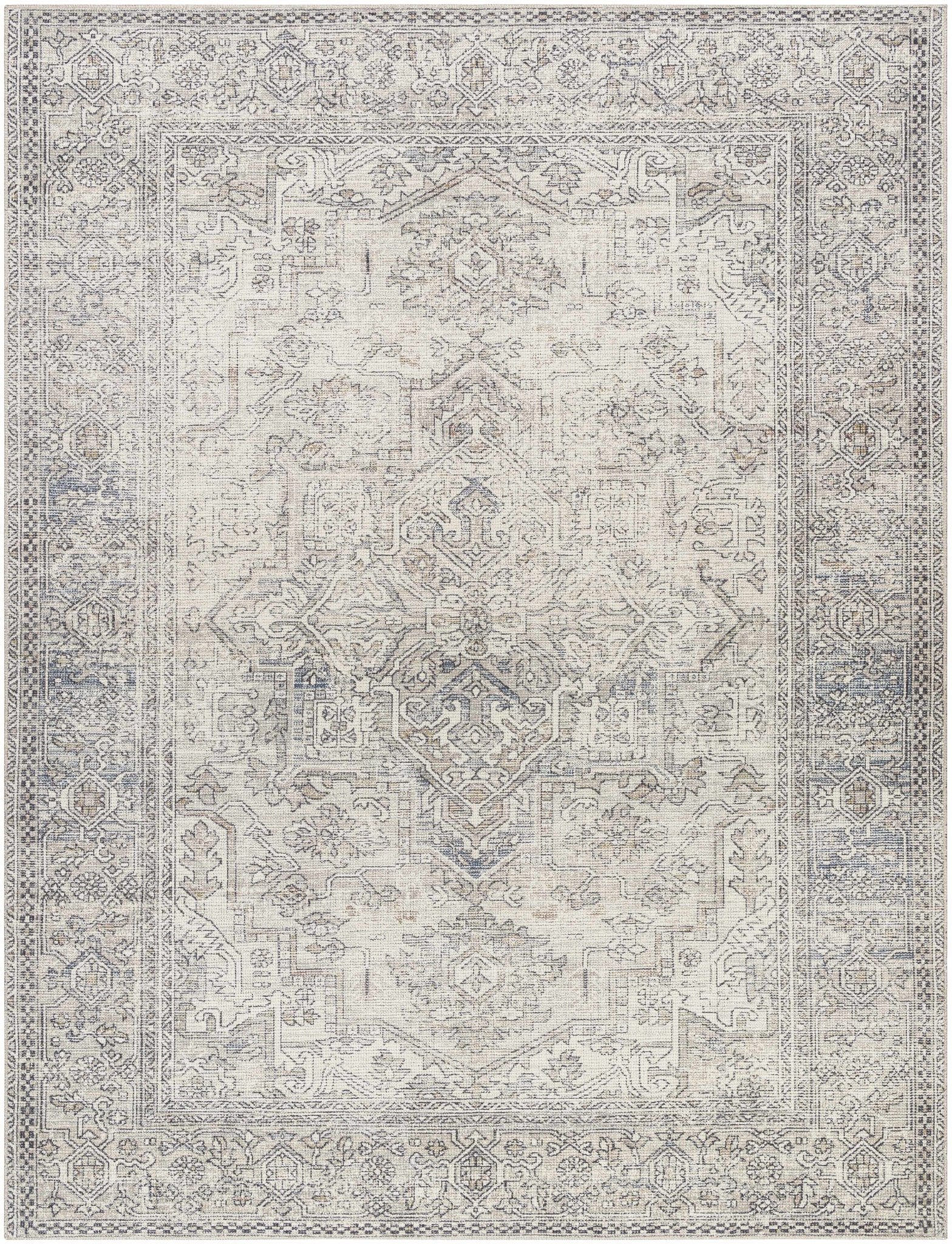 Charcoal And White Traditional Style Area Rug - Image 2