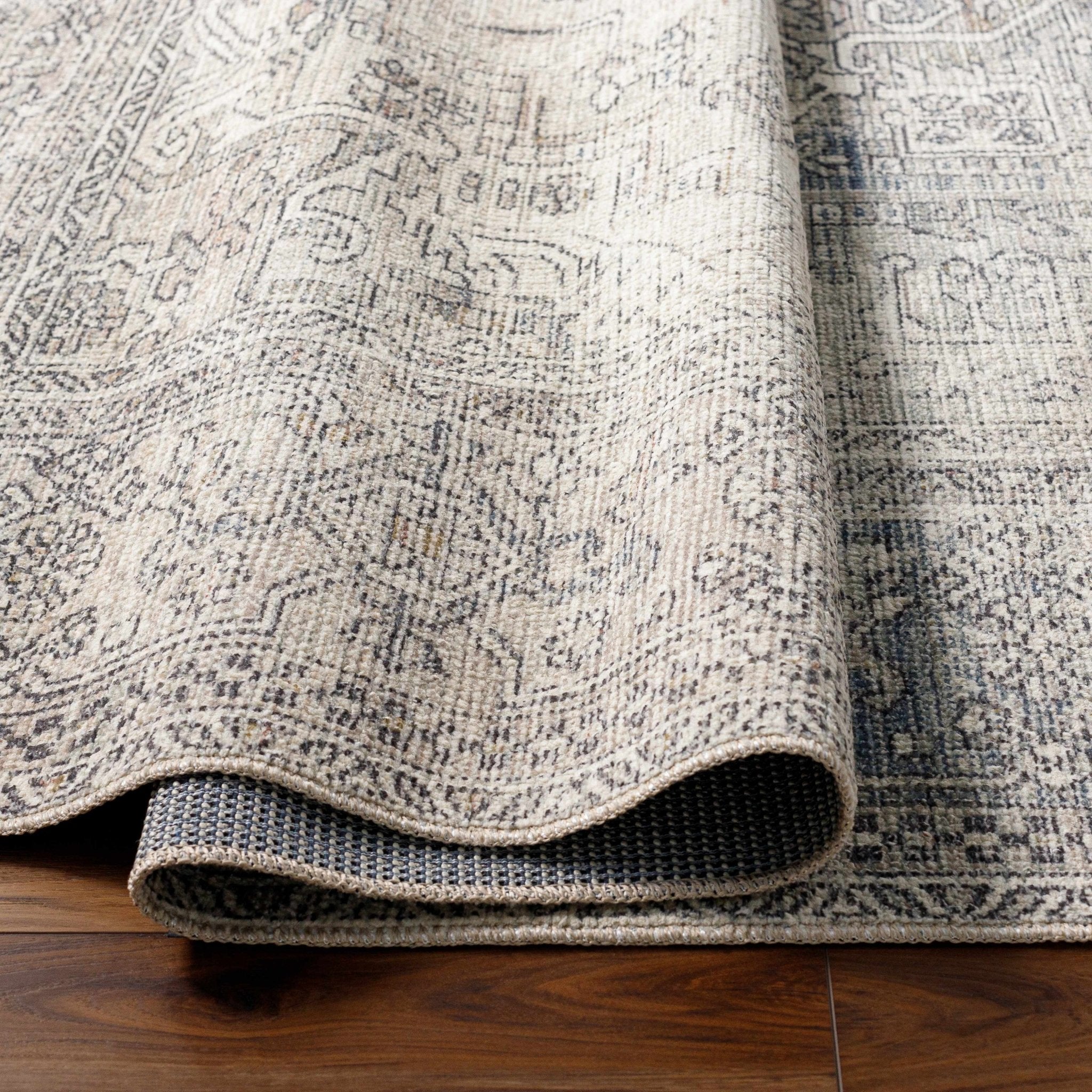 Charcoal And White Traditional Style Area Rug - Image 8