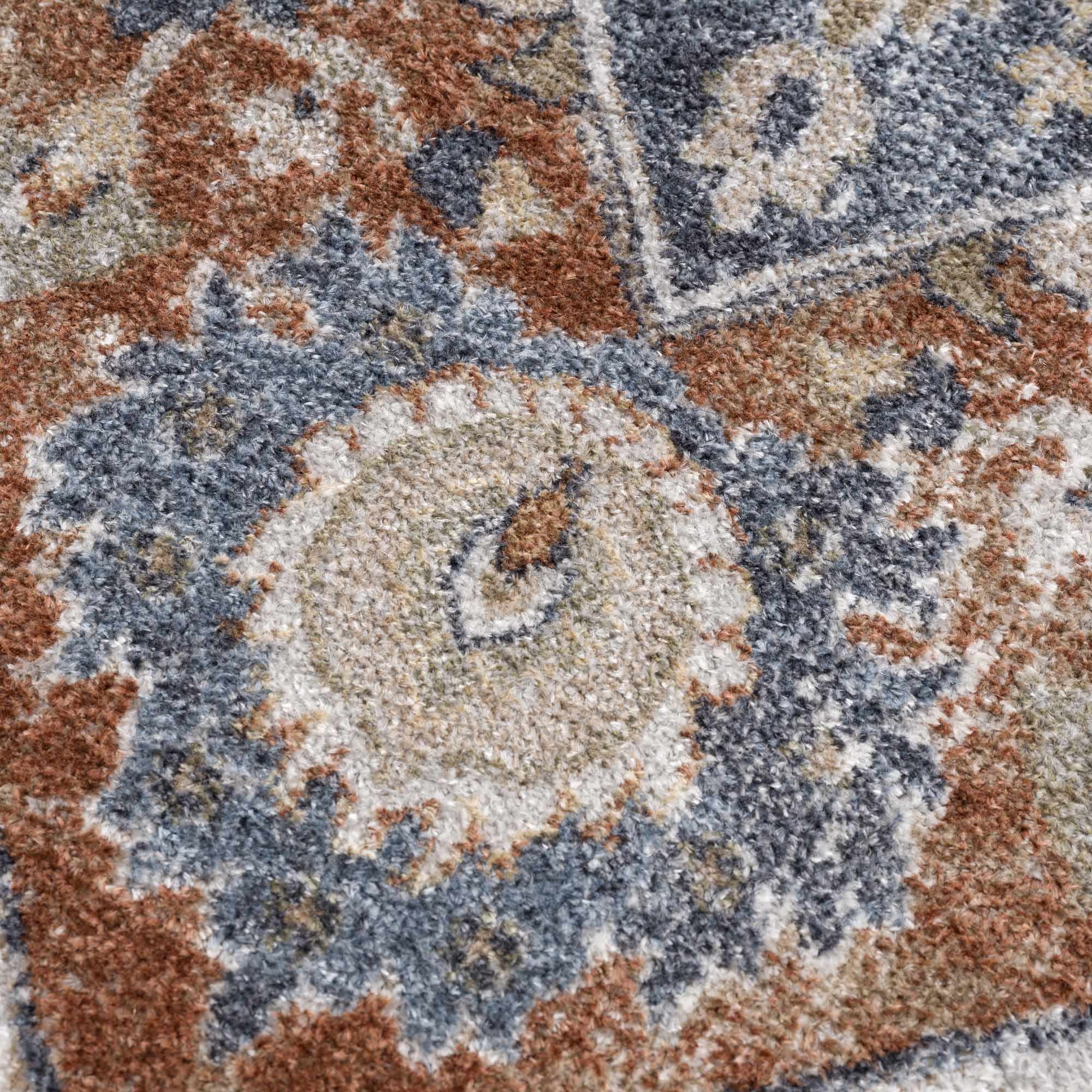 Antique Style Charcoal, Brown and Silver Traditional Heriz Design Washable Rug - Image 12
