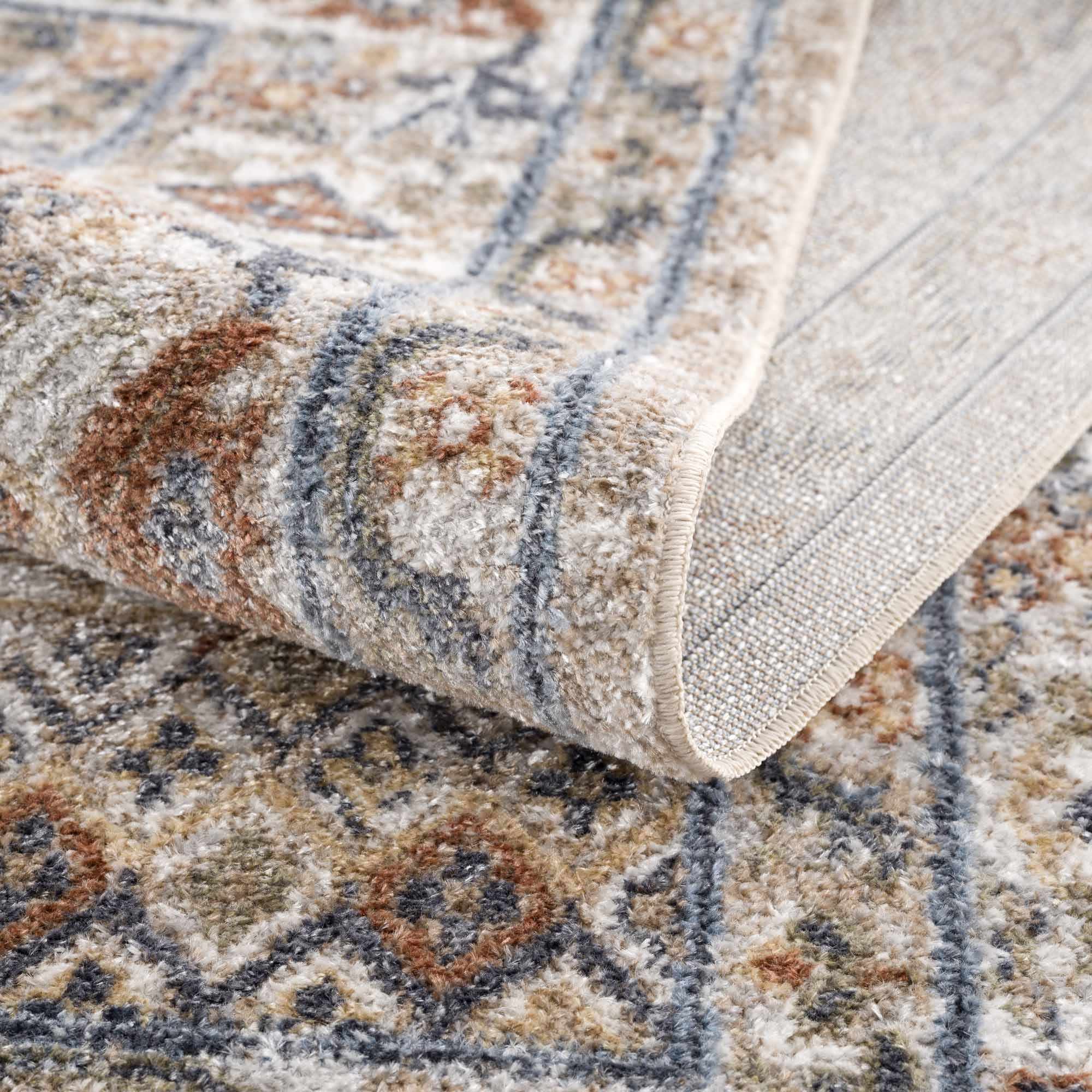 Charcoal, Camel, Silver and Brown Traditional Heriz Area Rug - Image 11