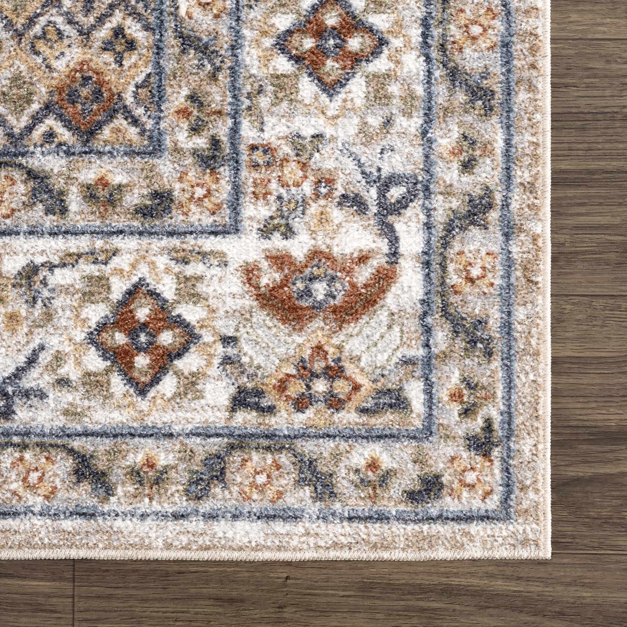 Charcoal, Camel, Silver and Brown Traditional Heriz Area Rug - Image 12